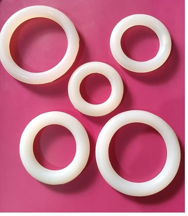 Silicone Ring Pessary Set of 5 White Vaginal Prolapse Support 2″ to 3″ Sizes