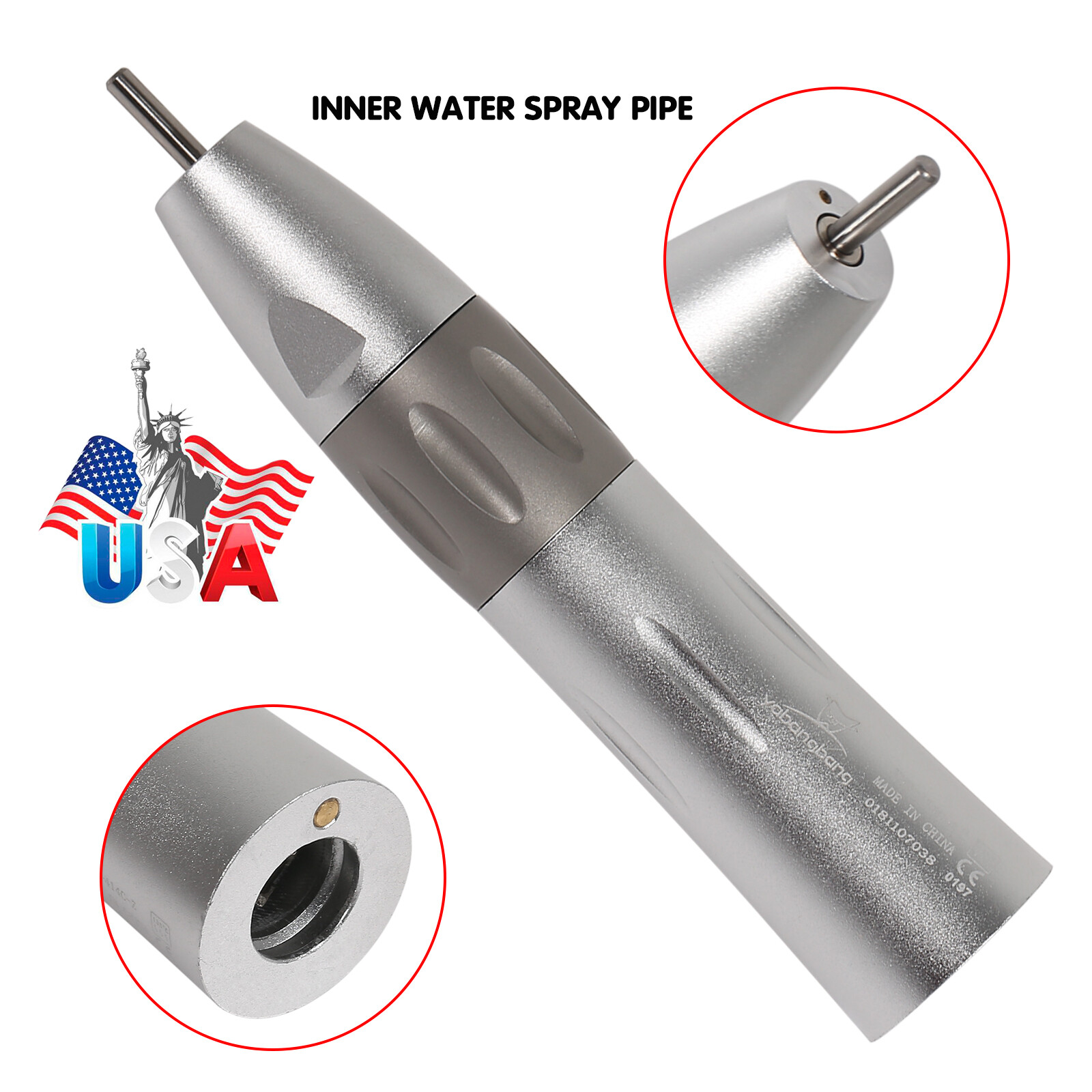 Inner Water Spray Straight Nosecone Low Speed Handpiece fit NSK Motor Dental