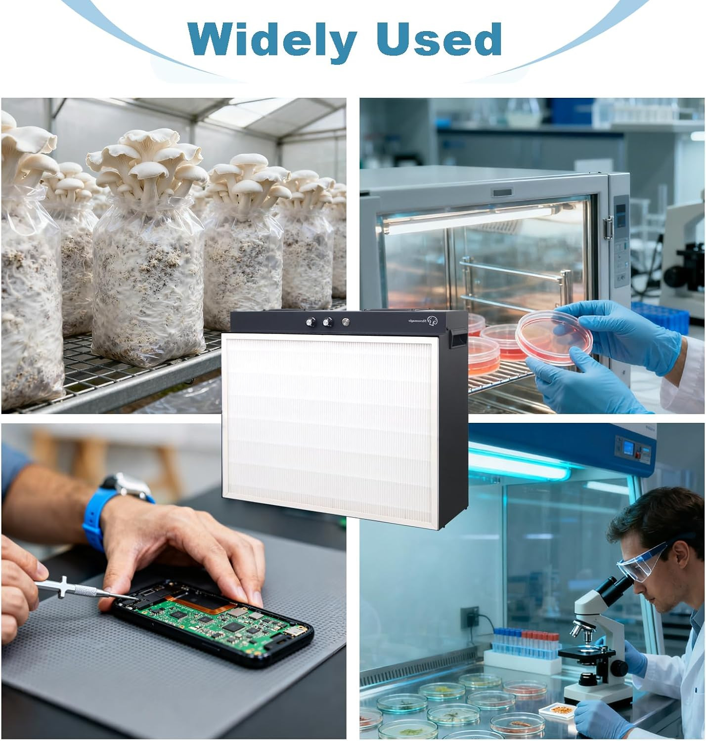 Laminar Flow Hood with H13 HEPA Filter (20″X15″）, Class 100 / ISO 5 Clean Bench