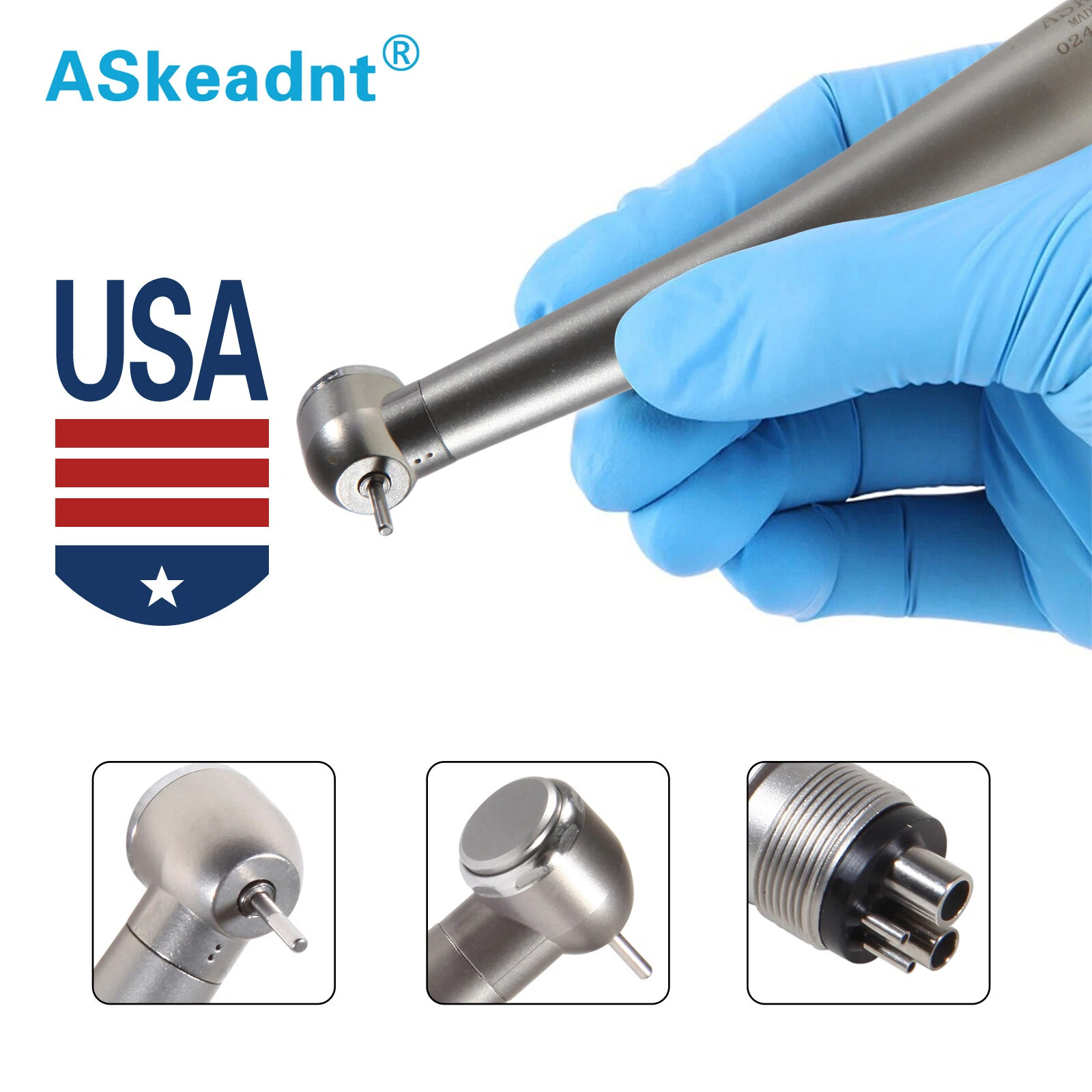 10PCS SEASKY NSK Style Dental High Speed Handpiece Push Button Type 4Hole Spray