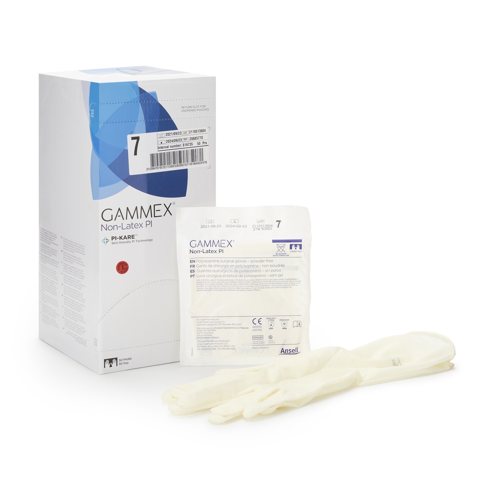 GAMMEX Non-Latex PI Polyisoprene Surgical Glove – 50 per Box