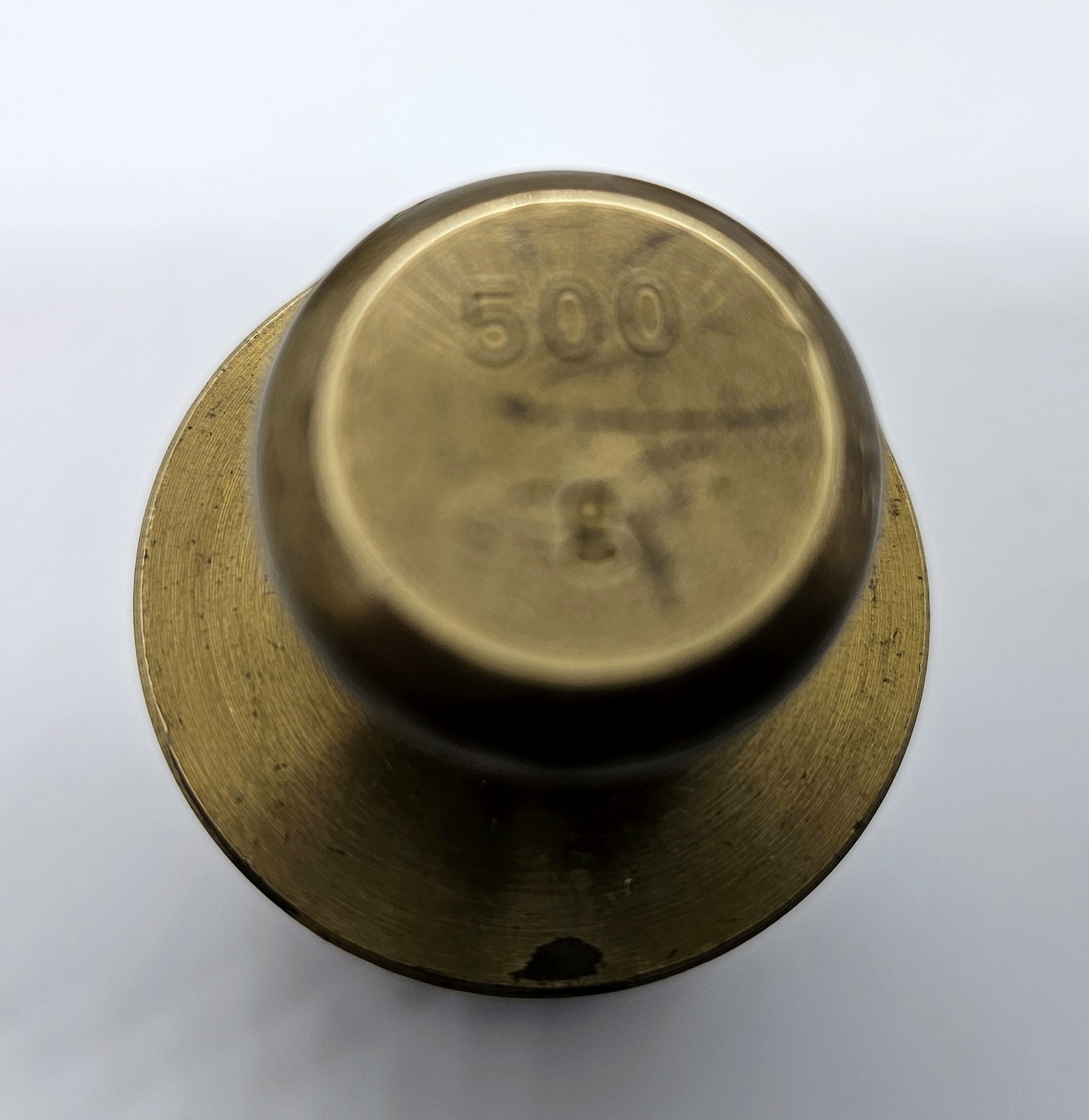 5 Screw Top Knobs BRASS SCALE WEIGHTS, Calibration Apothecary 1000 500 200 Grams