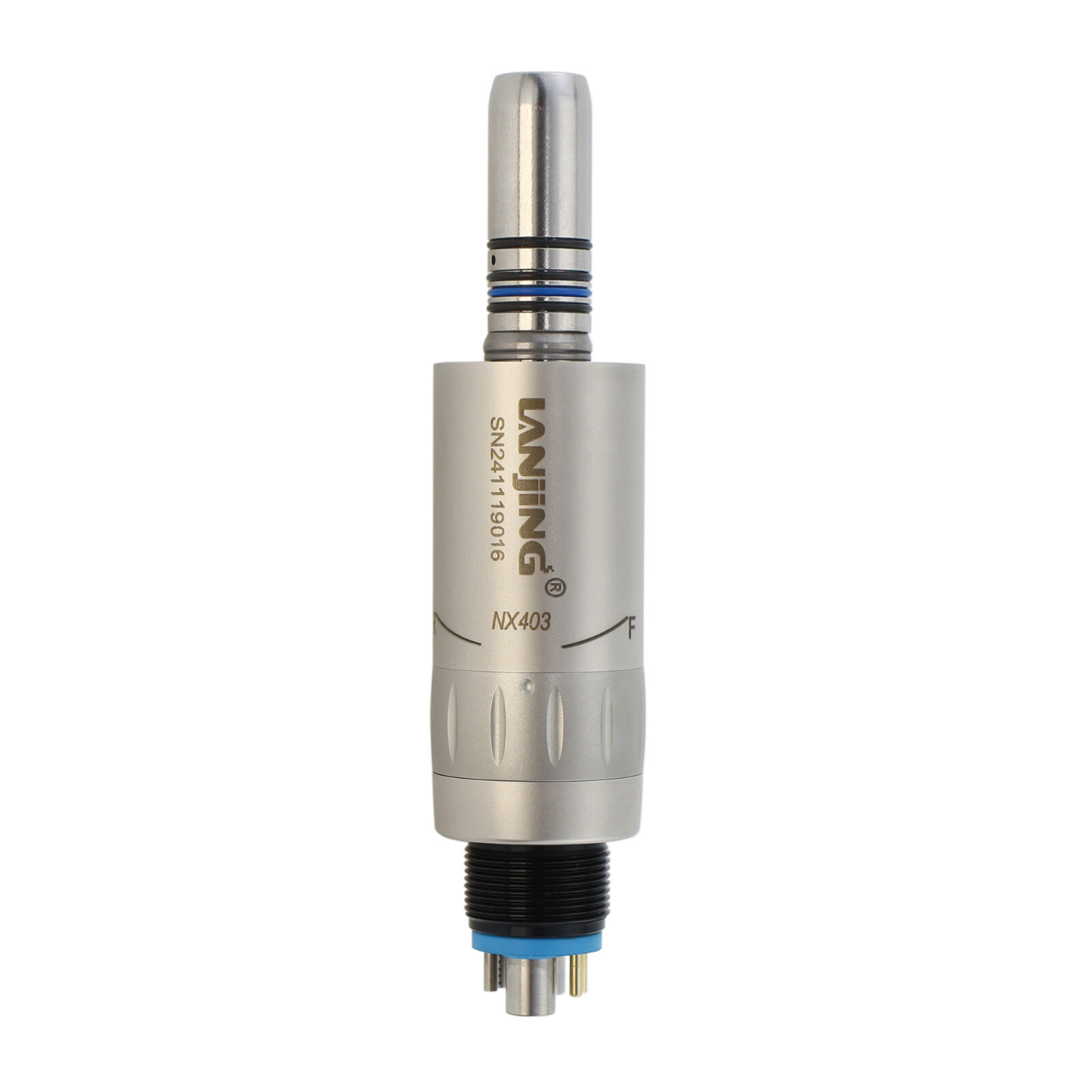 Dental Mini Air Motor Low Speed Handpiece 4 Holes LED 6 Pin ISO E Type LANJING