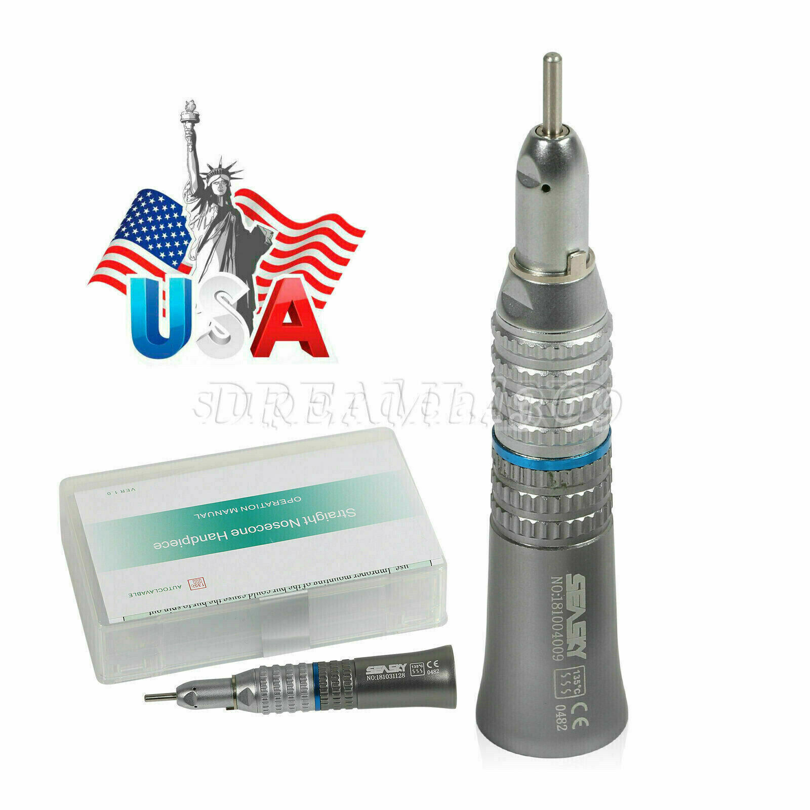 Dental NSK Style Low Speed Contra Angle Handpiece Straight Air Motor 2/4H ET