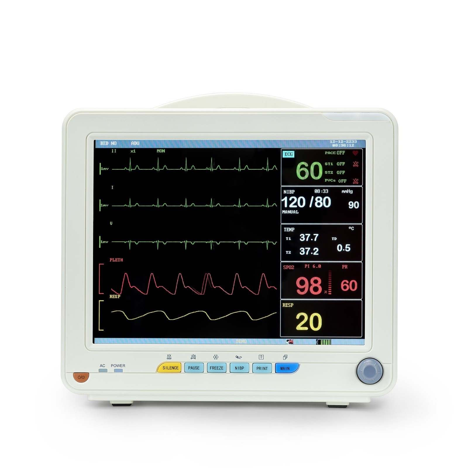 VET 12-inch color screen multi-parameter patient monitor Vital Signs Monitor