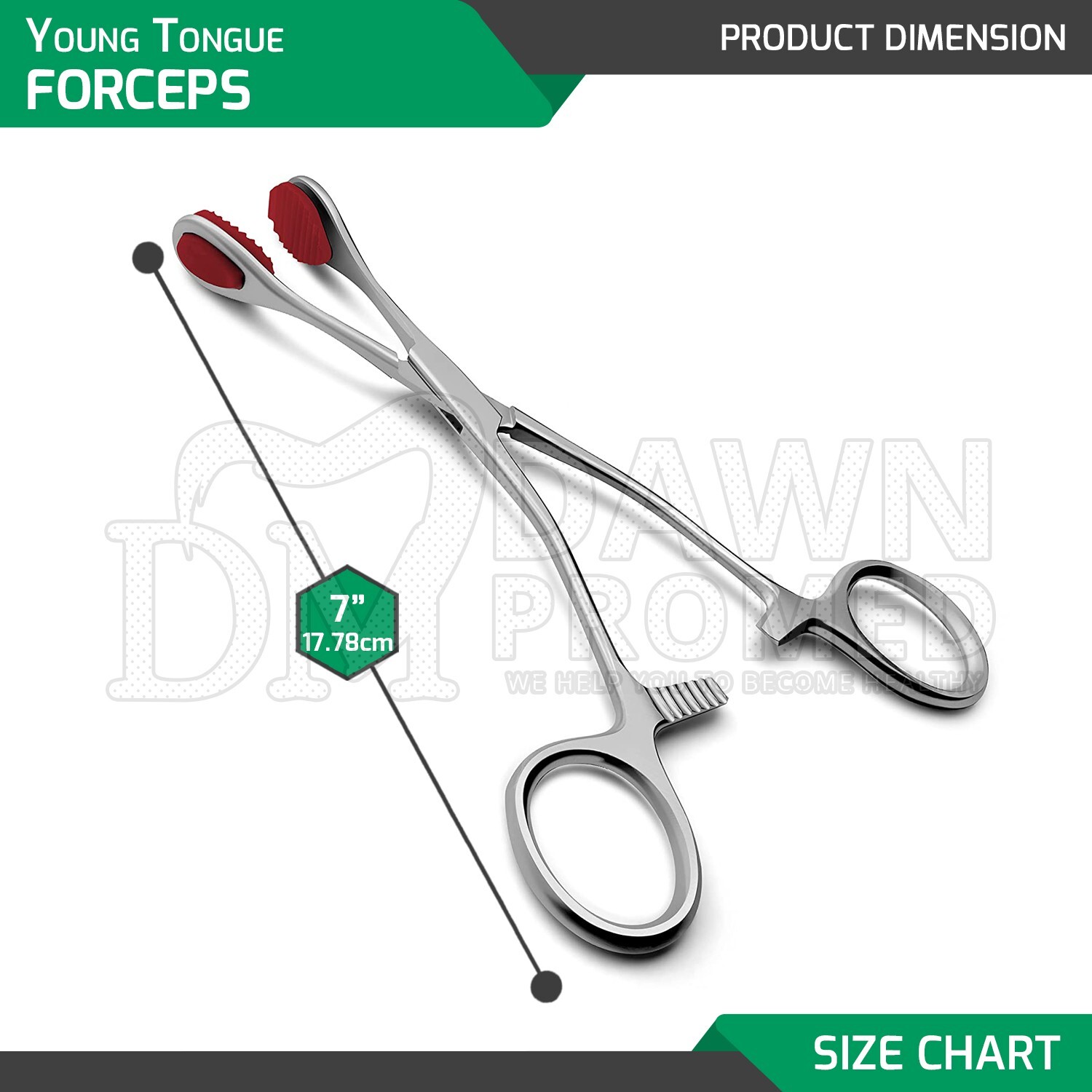 3 Pcs Young Tongue Seizing Forceps 7″ Oral Dental Surgical Medical Instruments