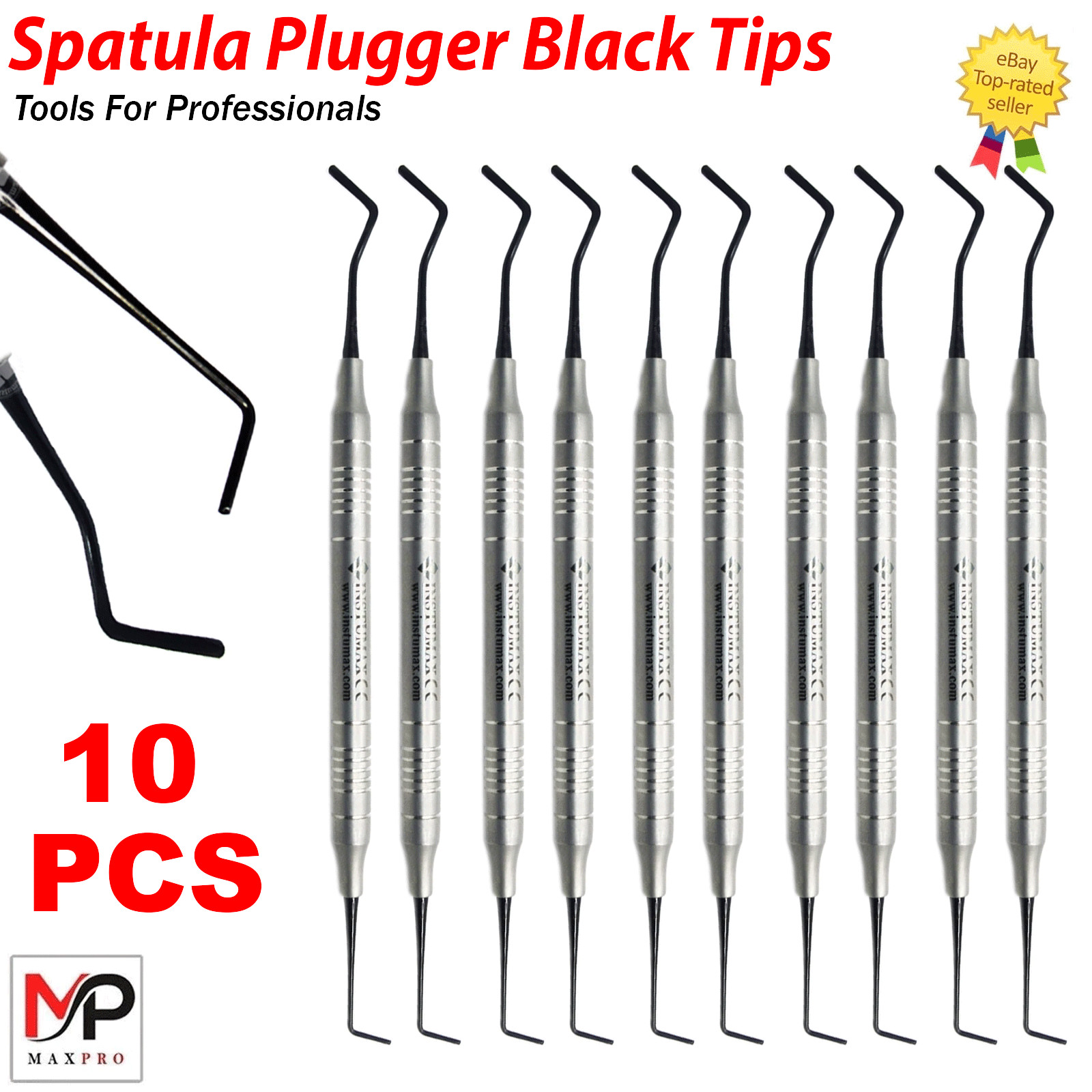 Dental Composite Filling Instruments Spatula & Plugger Titanium Black Tips
