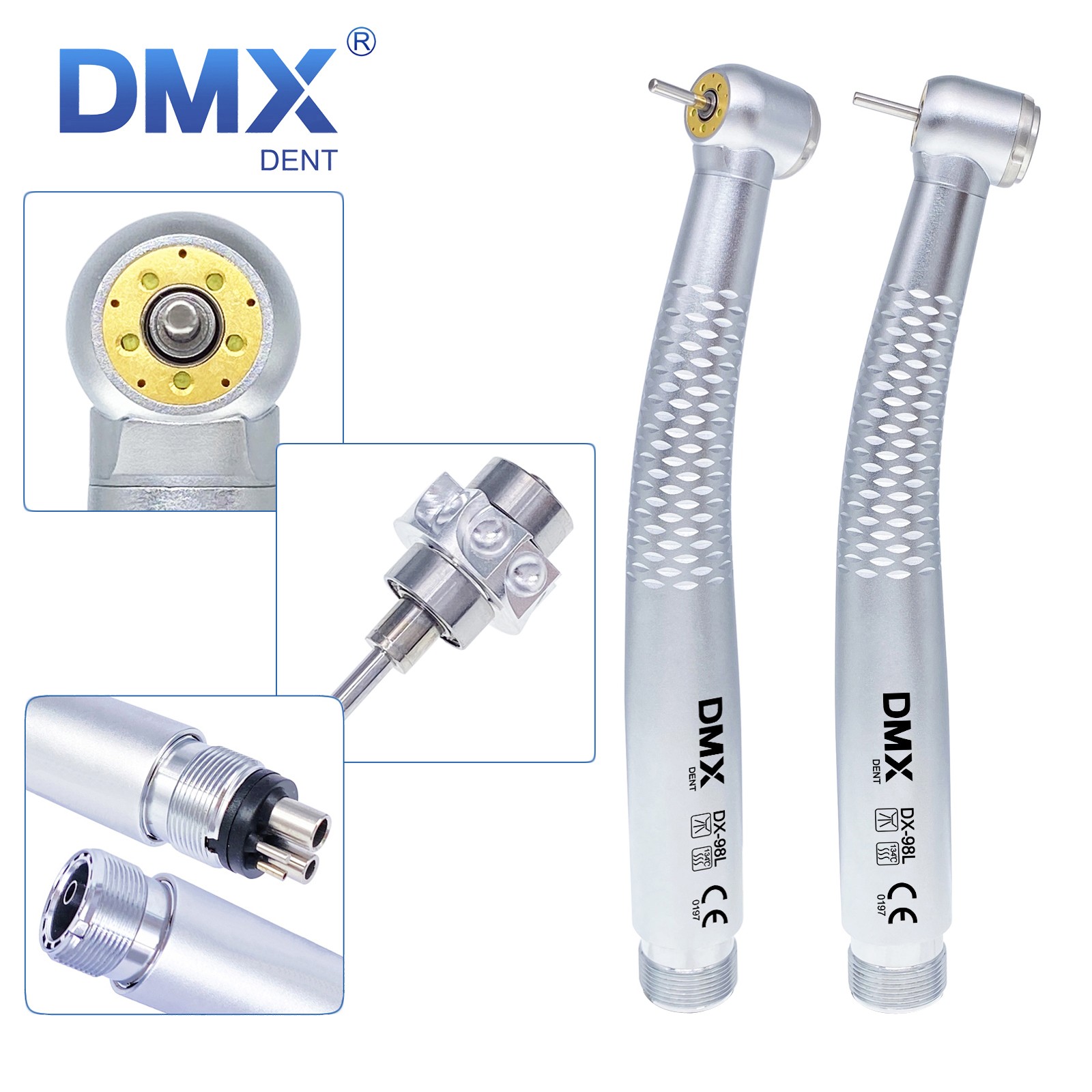OLED+ 5 Light LED E-Generator DENTAL Fiber Optic High Speed Handpiece 2/4Hole Wh