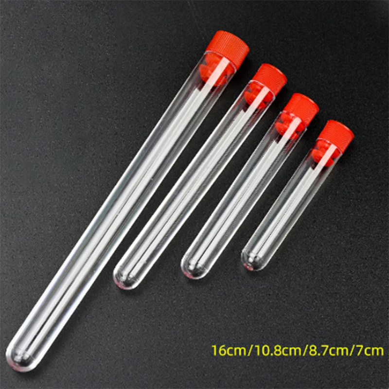 1/5/10/20/50/100Pcs Plastic Clear Lab Test Tubes Vial Sample Container Bottles
