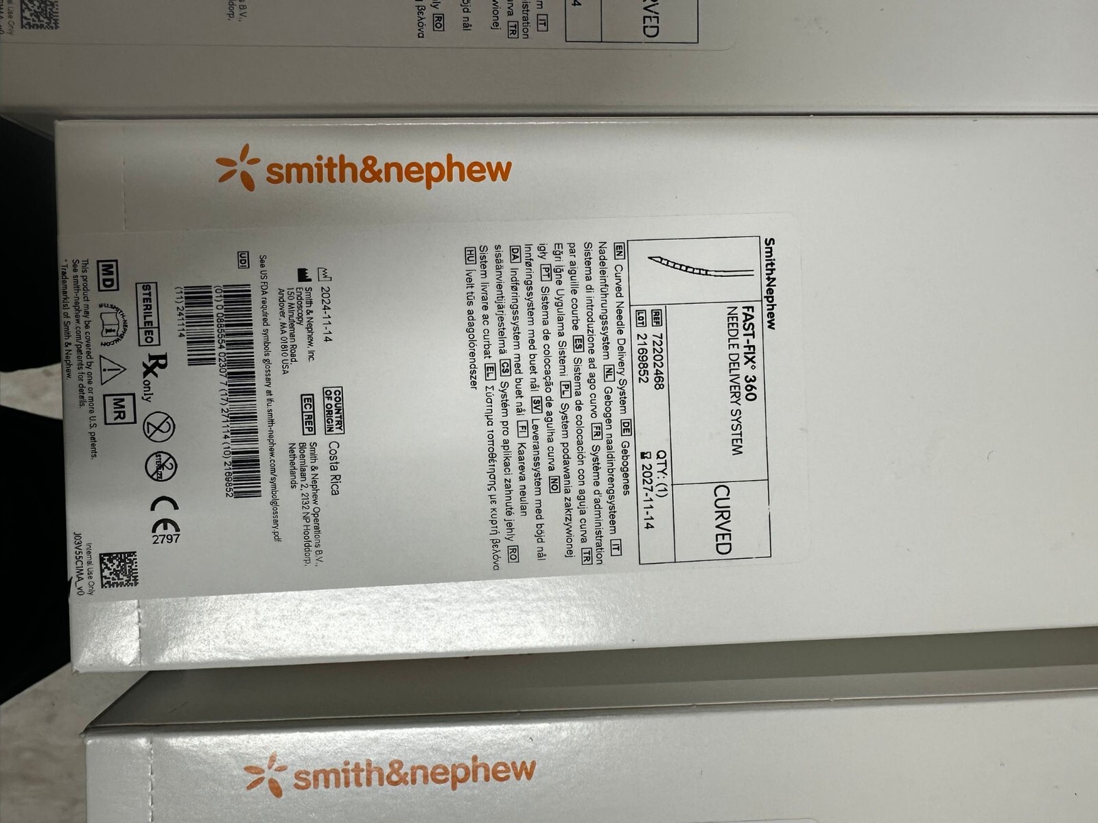 Smith Nephew FAST FIX 360 NEEDLE DELIVERY SYSTEM CURVED Meniscal Repair System