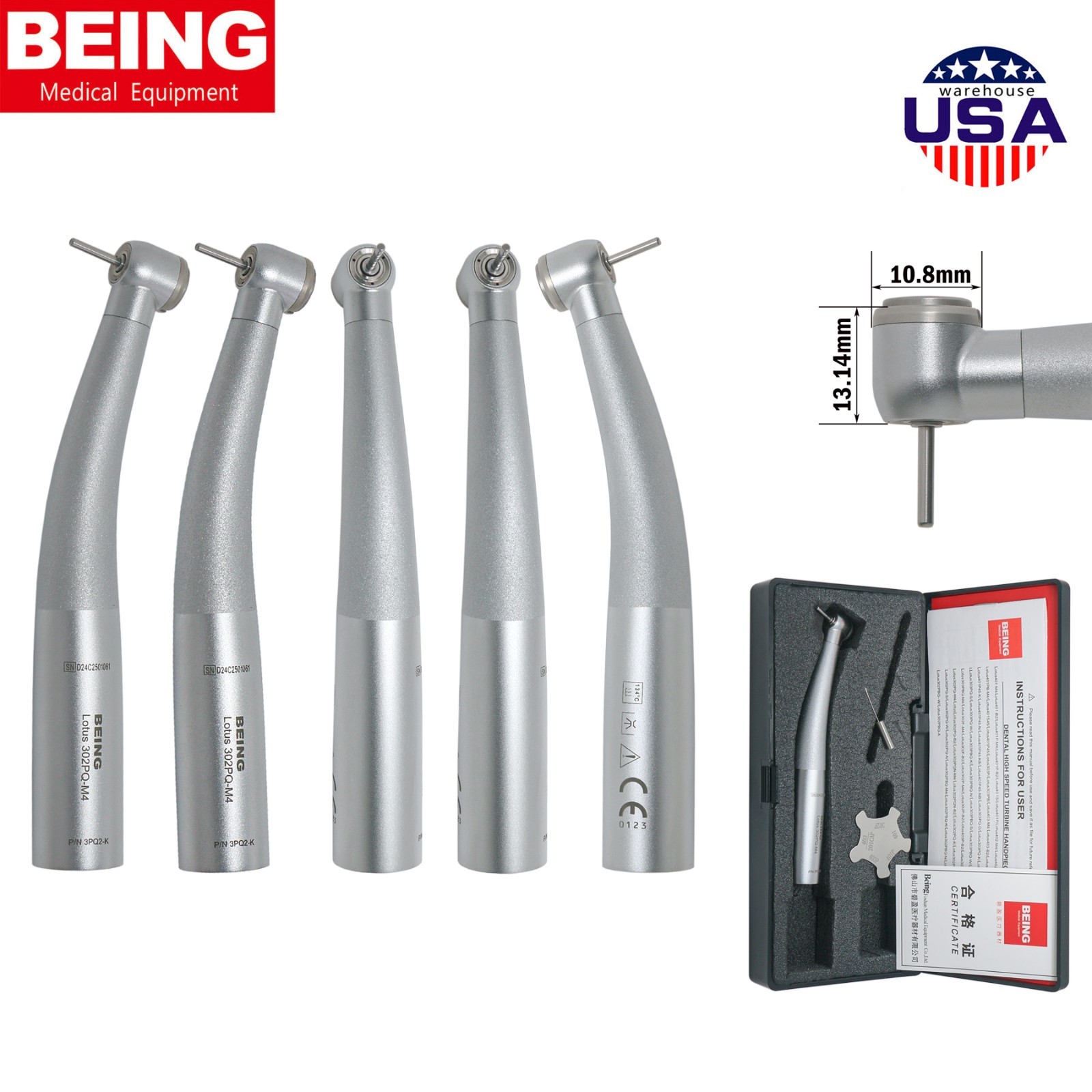 5pcs BEING Dental High Speed Handpiece Mini Head KaVo MULTIflex Coupling Lotus