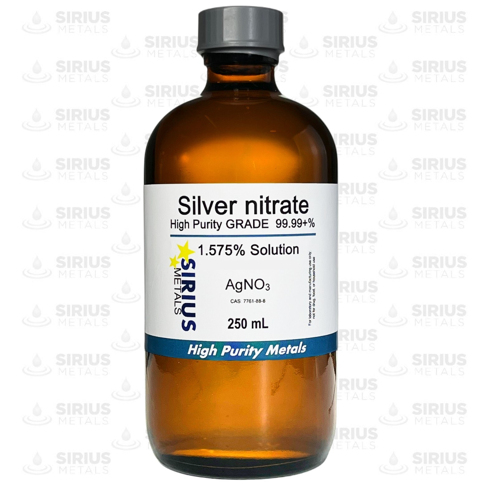 Silver Nitrate Solution (CAS# 7761-88-8) – 1.575% as AgNO3, 1.0% as Ag – 250 mL