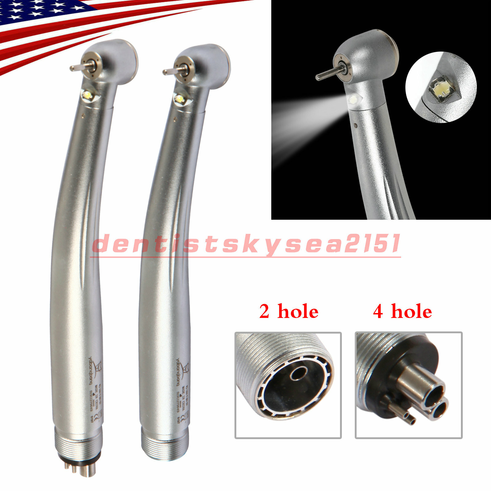Yabangbang E-generator Dental LED Fiber Optic High Speed Handpiece 2/4 hole FDA2