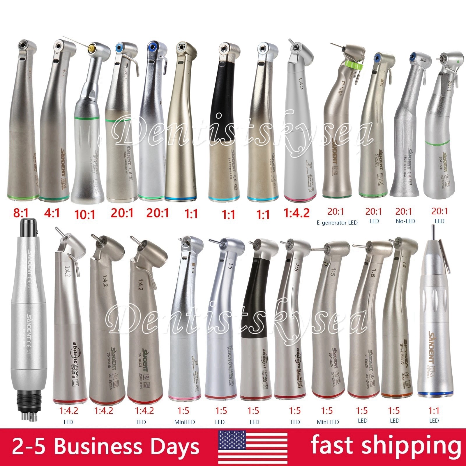 Dental LED (Fiber Optic)20:1/1:1/1:5/1:4.2 Impalnt Contra Angle Handpiece