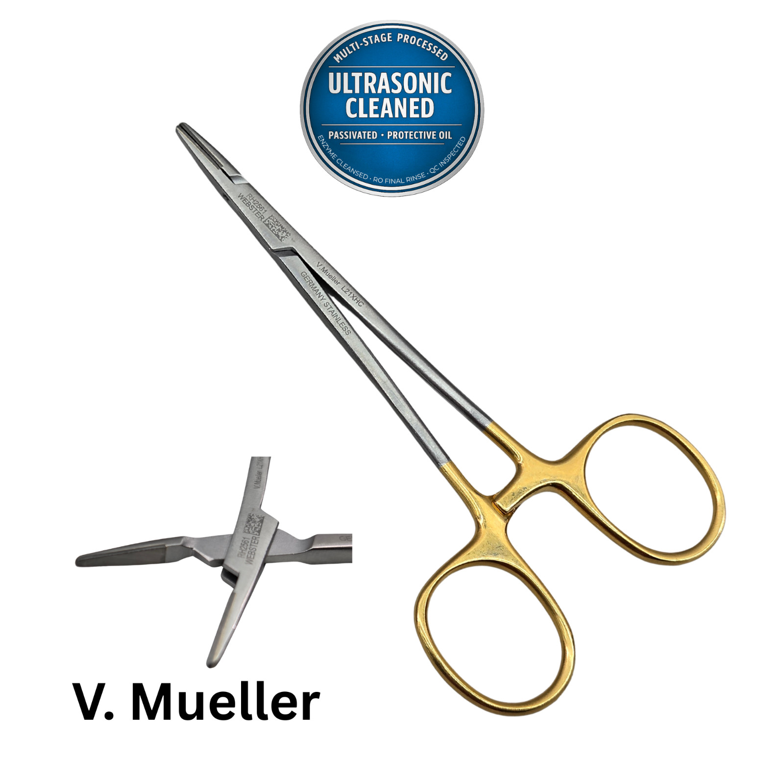 V. Mueller RH2561 Webster Smith Vital Needle Holder 4.75″ – Ultrasonic Cleaned