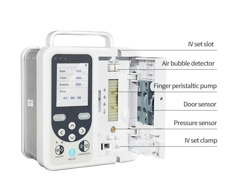 SP750 Portable Volumetric Infusion Pump Anti-Bolus System Full Safety Alarms