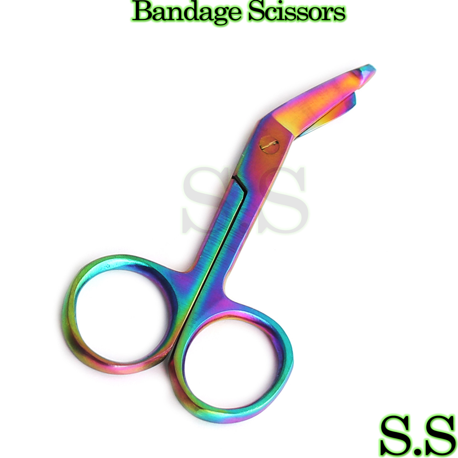 1 Lister Bandage Nurse Scissors – 3.5″ Multi Titanium Color Rainbow NURSE