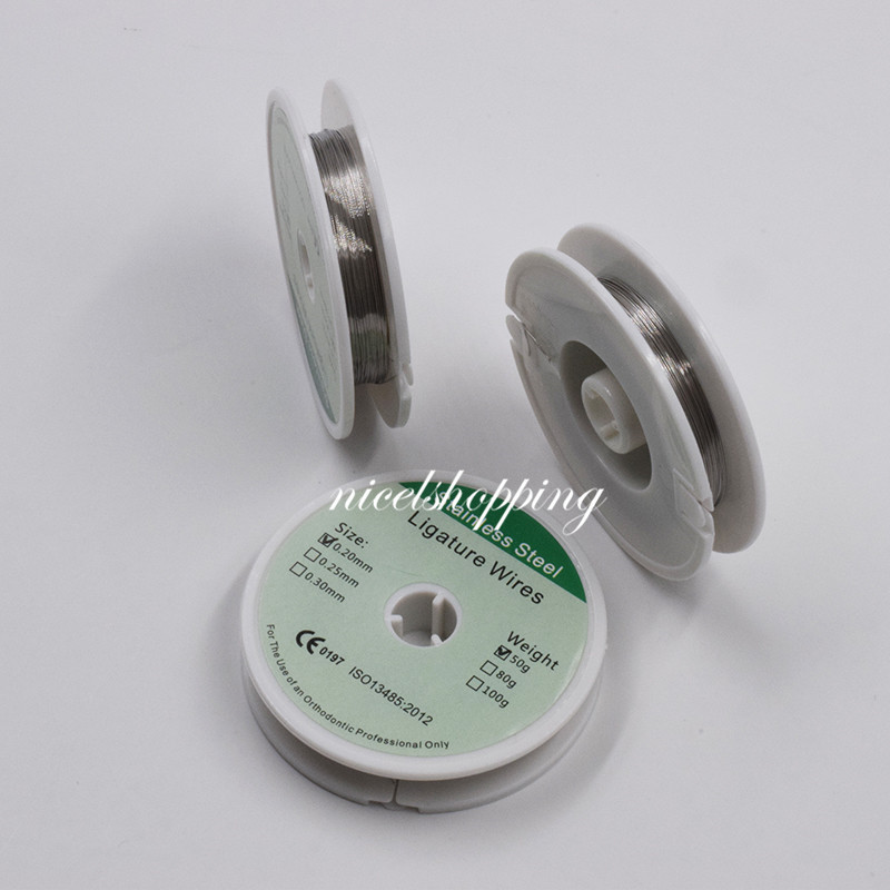 Dental Orthodontic Ligature Wires Stainless Steel Wire 50g 0.2/0.25/0.3mm Roll