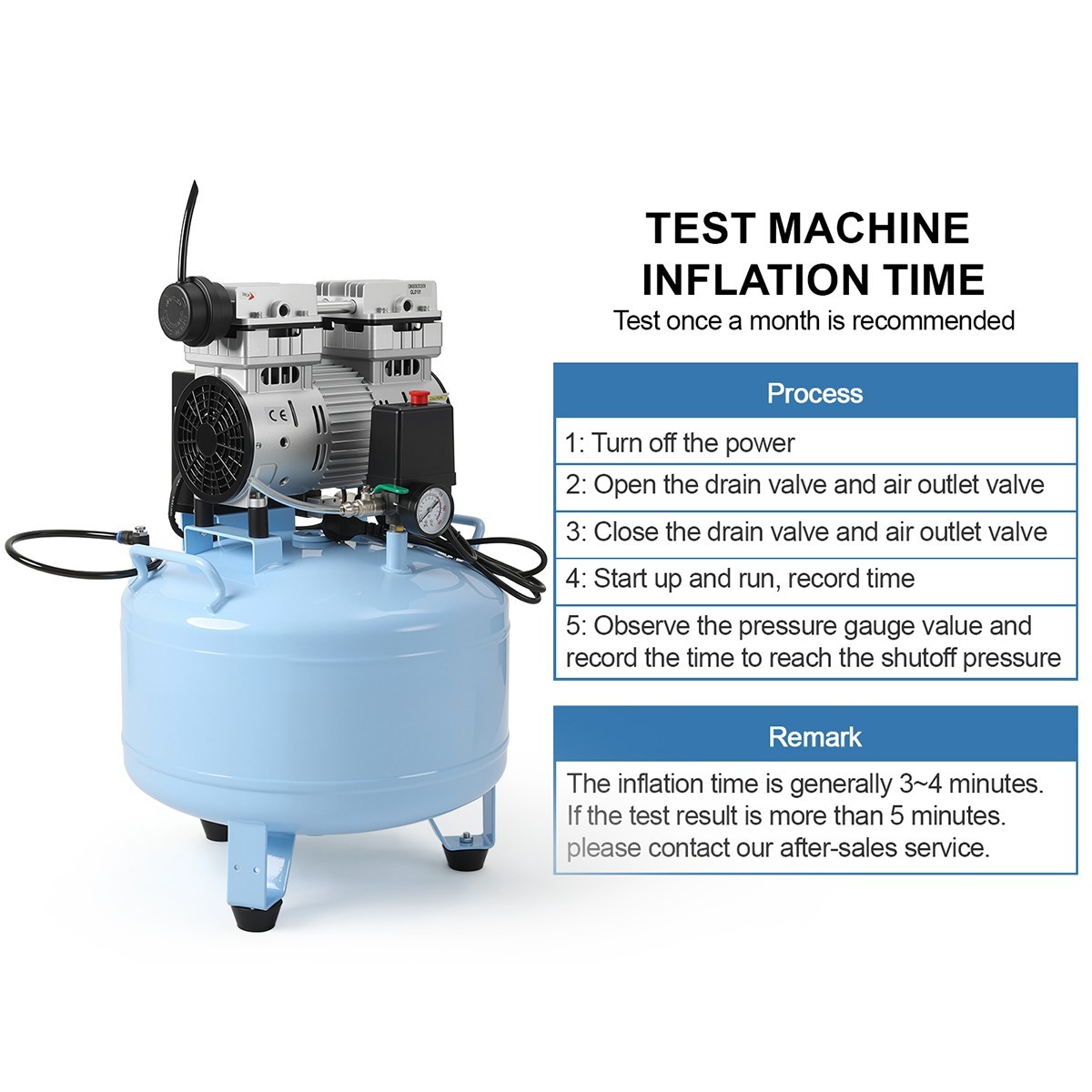 Portable Dental Delivery Unit Mobile Cart Air Compressor air tanks 17L/24L/40L