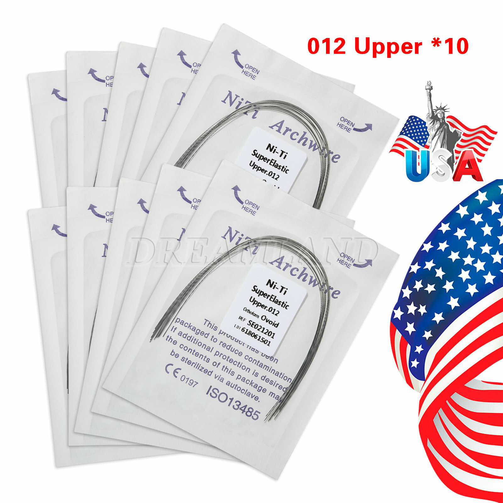 10 Packs Dental Orthodontic Arch Wire Super Elastic Niti Round Form TX