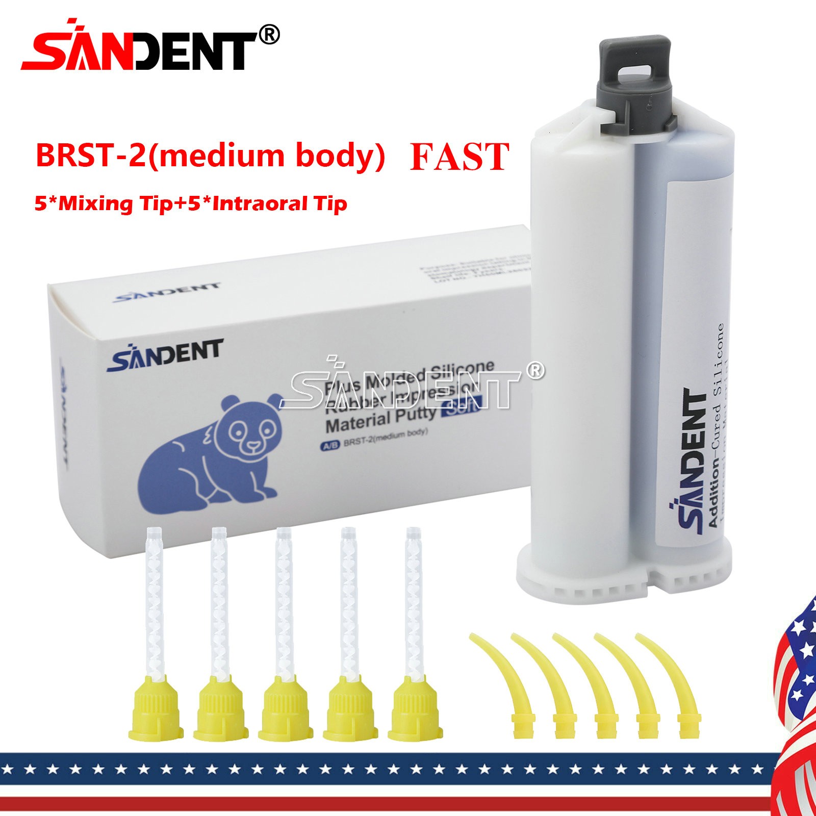 Dental VPS Medium Body Impression Material Fast Set 50ml Cartridge pr