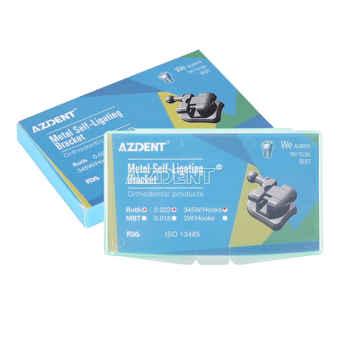 AZDENT Dental Orthodontic Self Ligating Brackets Mini Roth Mbt 022 &Buccal Tube