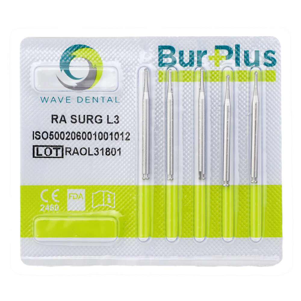 WAVE Dental RA Contra Angle Carbide Burs Latch Round Bur Surgical Length 26 34mm