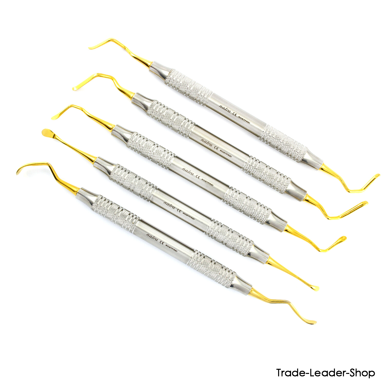 5 pcs Sinus Lift Implant Lifter Curette Instrument Dental Raspatorien Gold NATRA