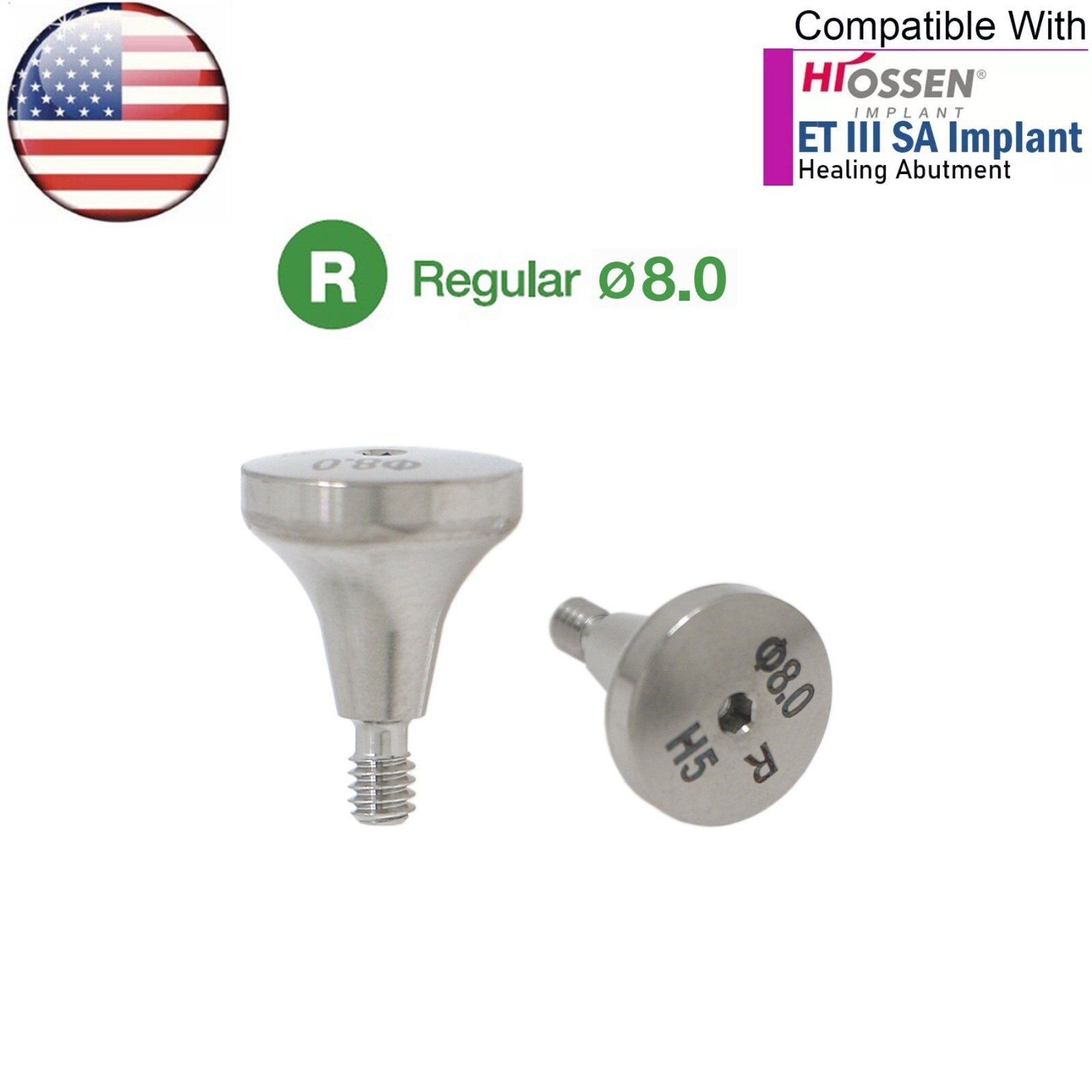 US Dental Healing Abutment Cover Screw Mini/Regular Hex Fit Oss Hiossen Platform