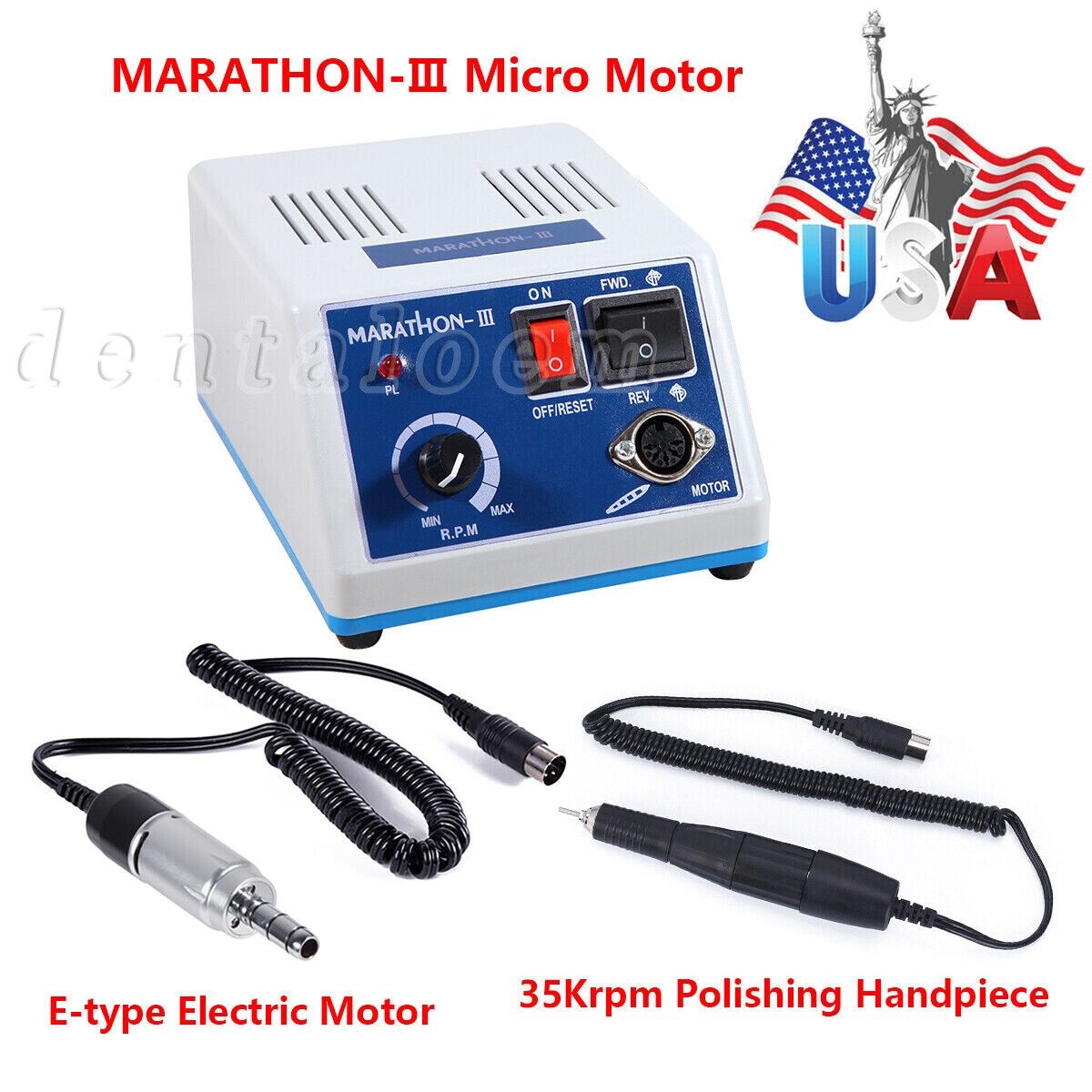 Dental Lab Marathon III Micromotor Polishing N3 Unit/35K RPM Low Speed Handpiece