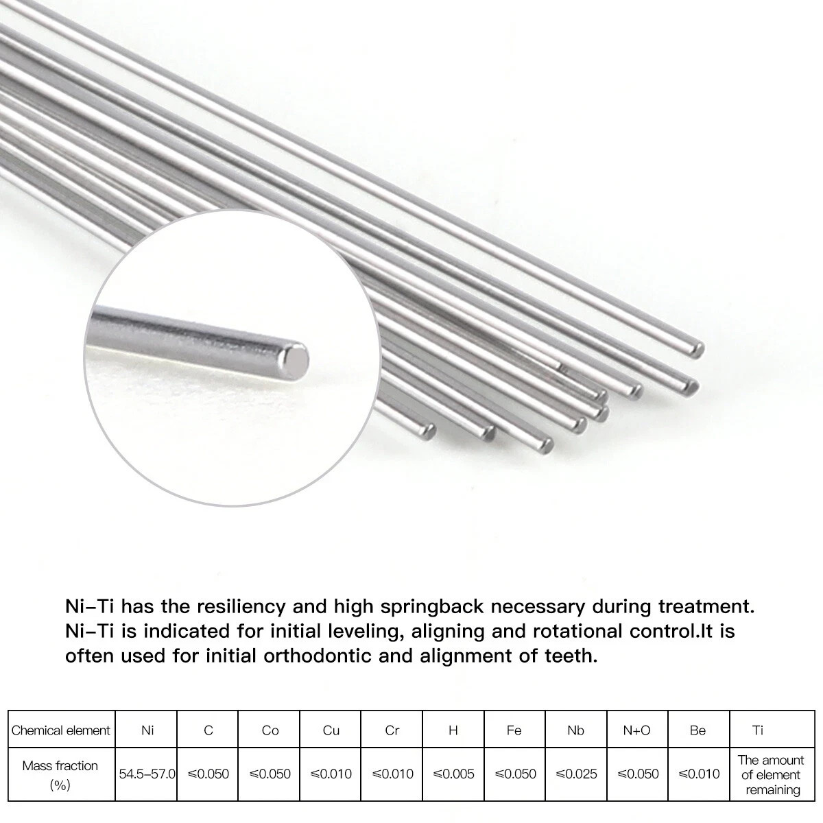 1 Pack Dental Orthodontic Super Elastic Niti Round Arch Wire Ovoid/Nature Form