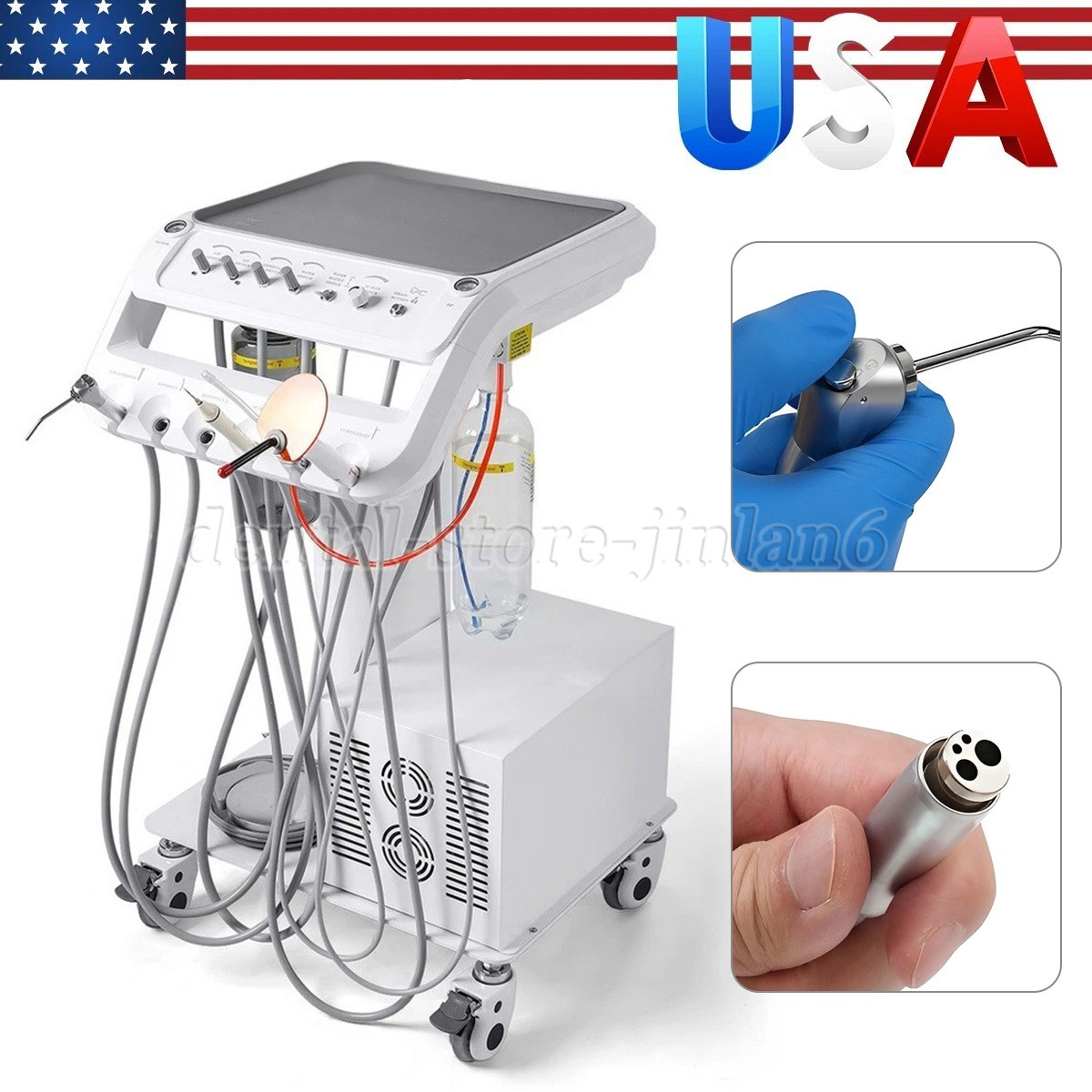 Portable Dental Mobile Delivery Unit with Compressor Curing Light suction Scaler