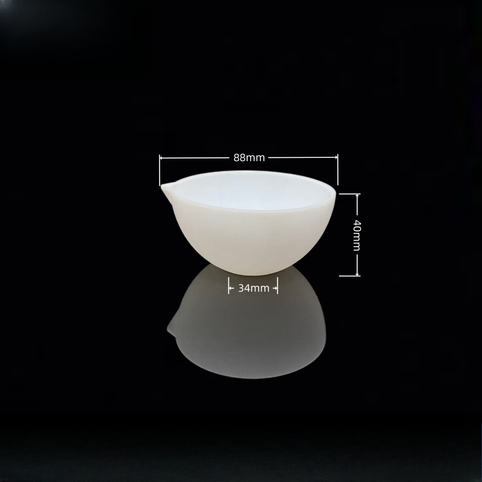 PTFE F4 Evaporation Dish, Round Flat Bottom Corrosion Resistant Lab Container