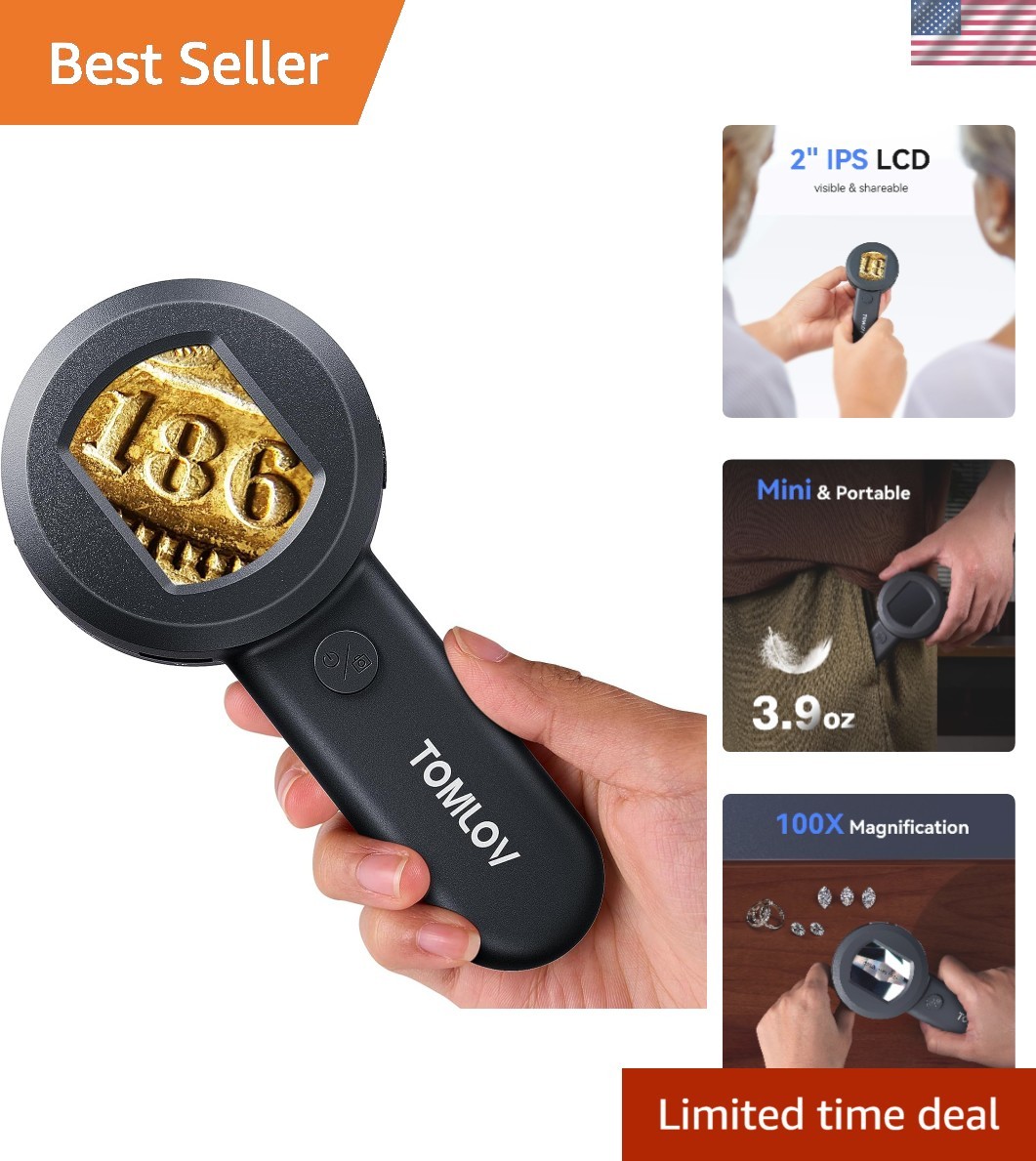 P10 Microscope for Adults Kids, Handheld Coin Magnifier with Light for Error …