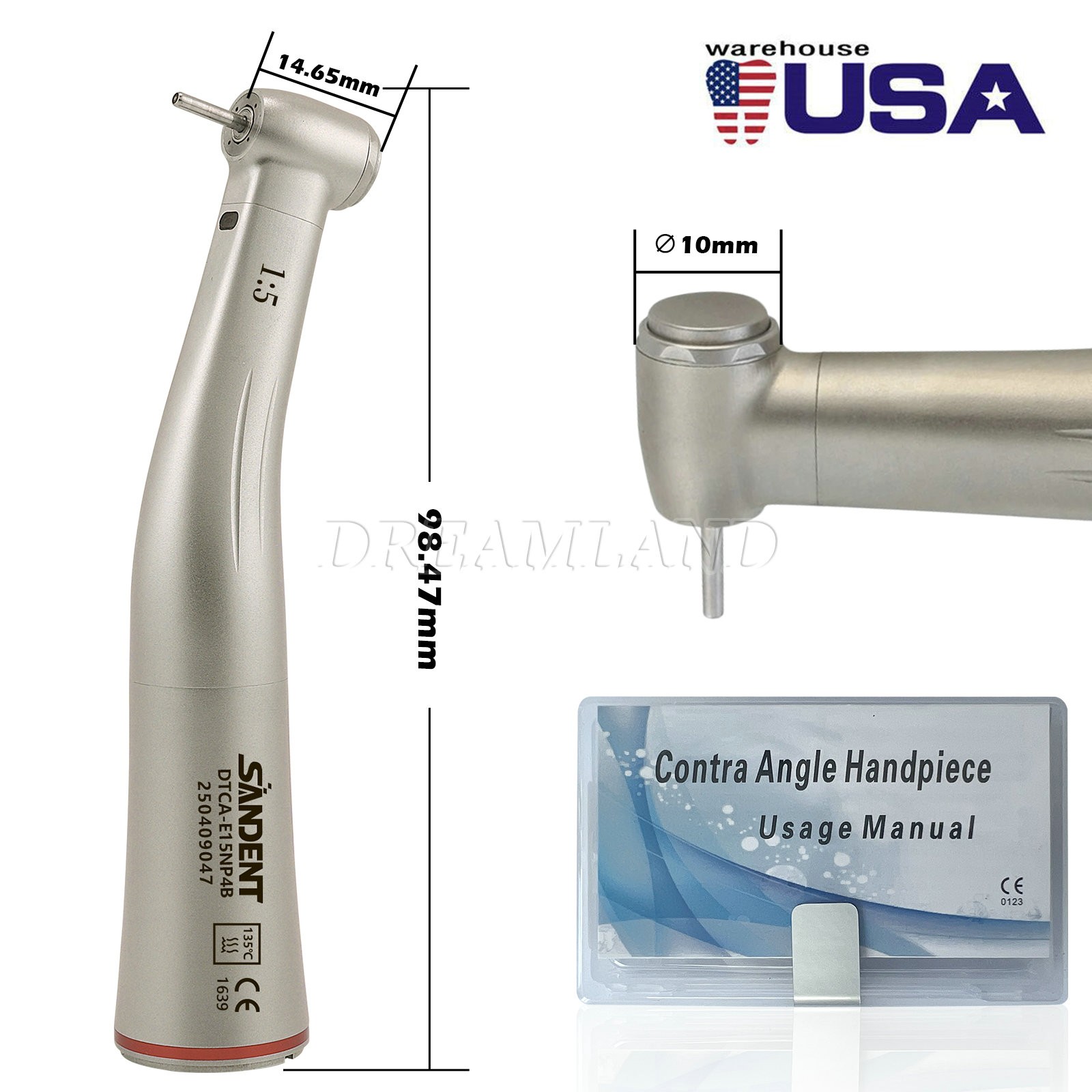 Woodpecker Style 1:5 High Speed Handpiece for MT2 MT3 Dental Electric Motor