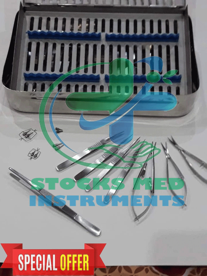 Hand Surgery Basic Set Of Micro Surgical Instruments Set with Box