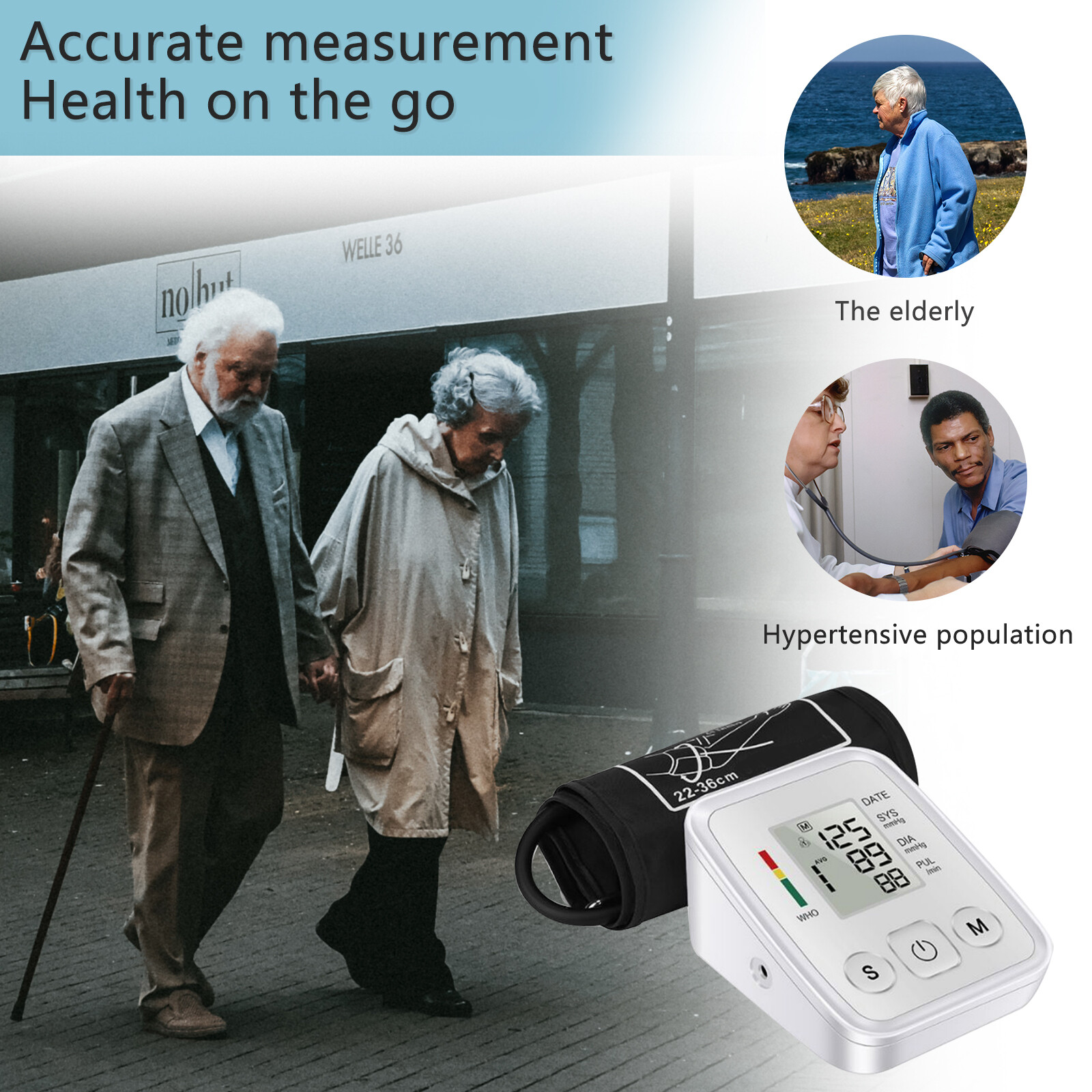 LCD Wrist Blood Pressure Monitor Digital Blood Pressure Monitor Rechargeable AAA