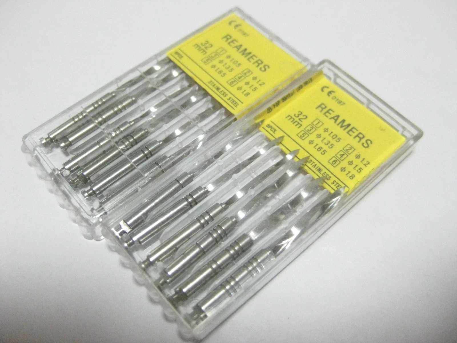 6x Dental #1-6 32mm Endodontic Drill Reamers Spiral Nordin Conical Screw Posts
