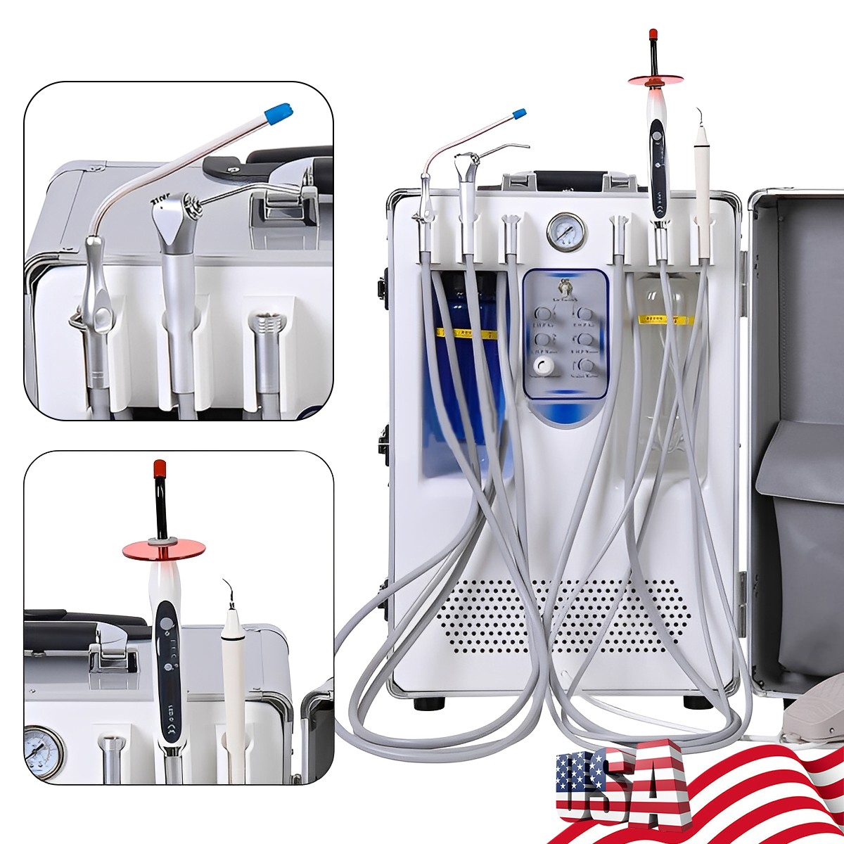 Portable Dental Delivery Unit System Air Compressor Strong suction 130 L/min ds