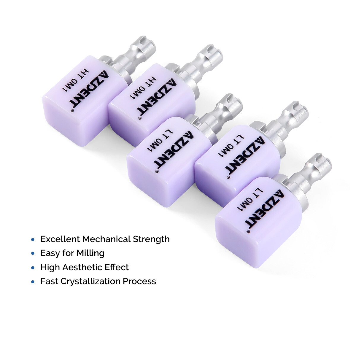 AZDENT HT/LT Dental Glass Ceramic Lithium Dislicate Blocks CEREC Emax CAD Block