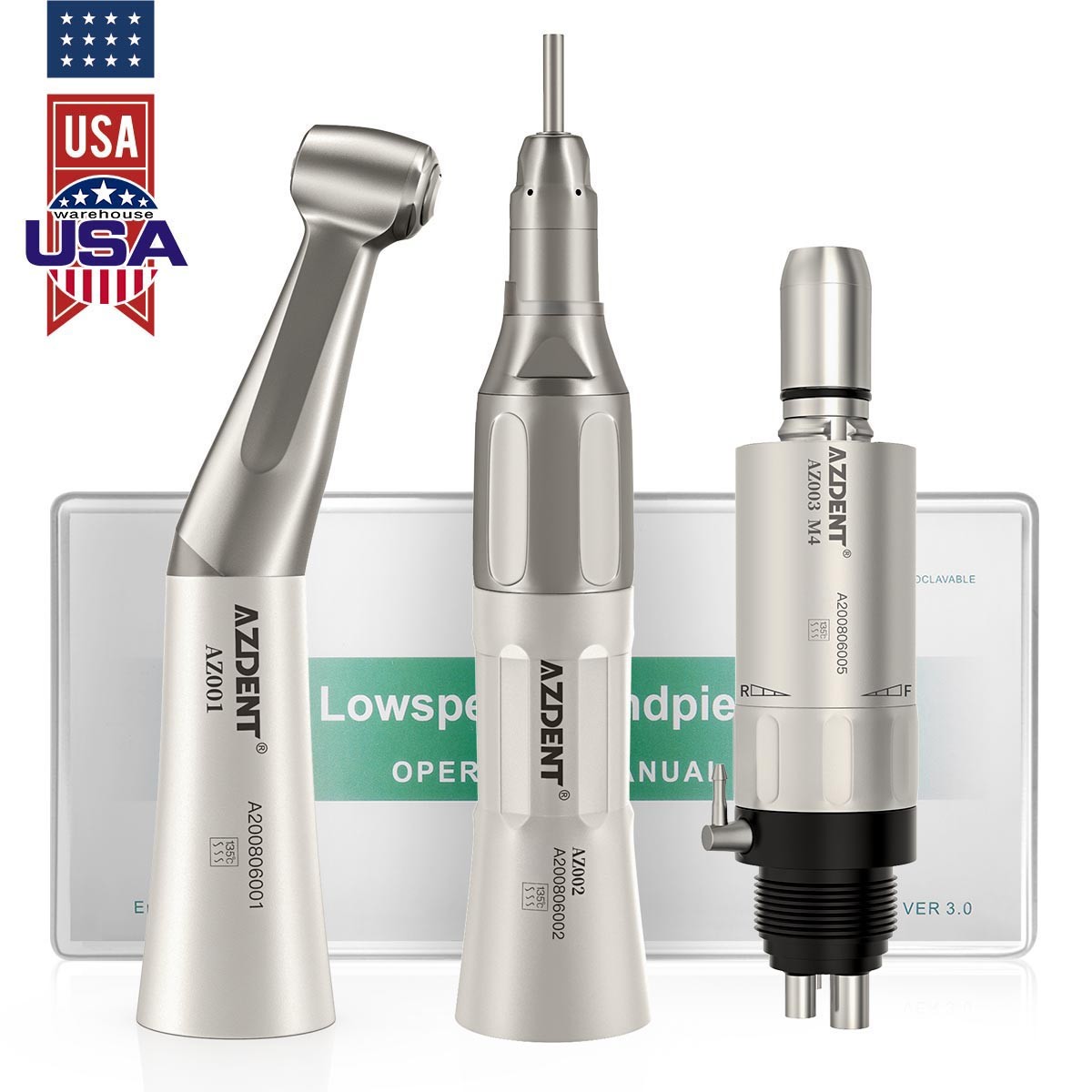 Dental E-generator Fiber LED High Speed/Latch Push Low Speed Handpiece Kit 4Hole