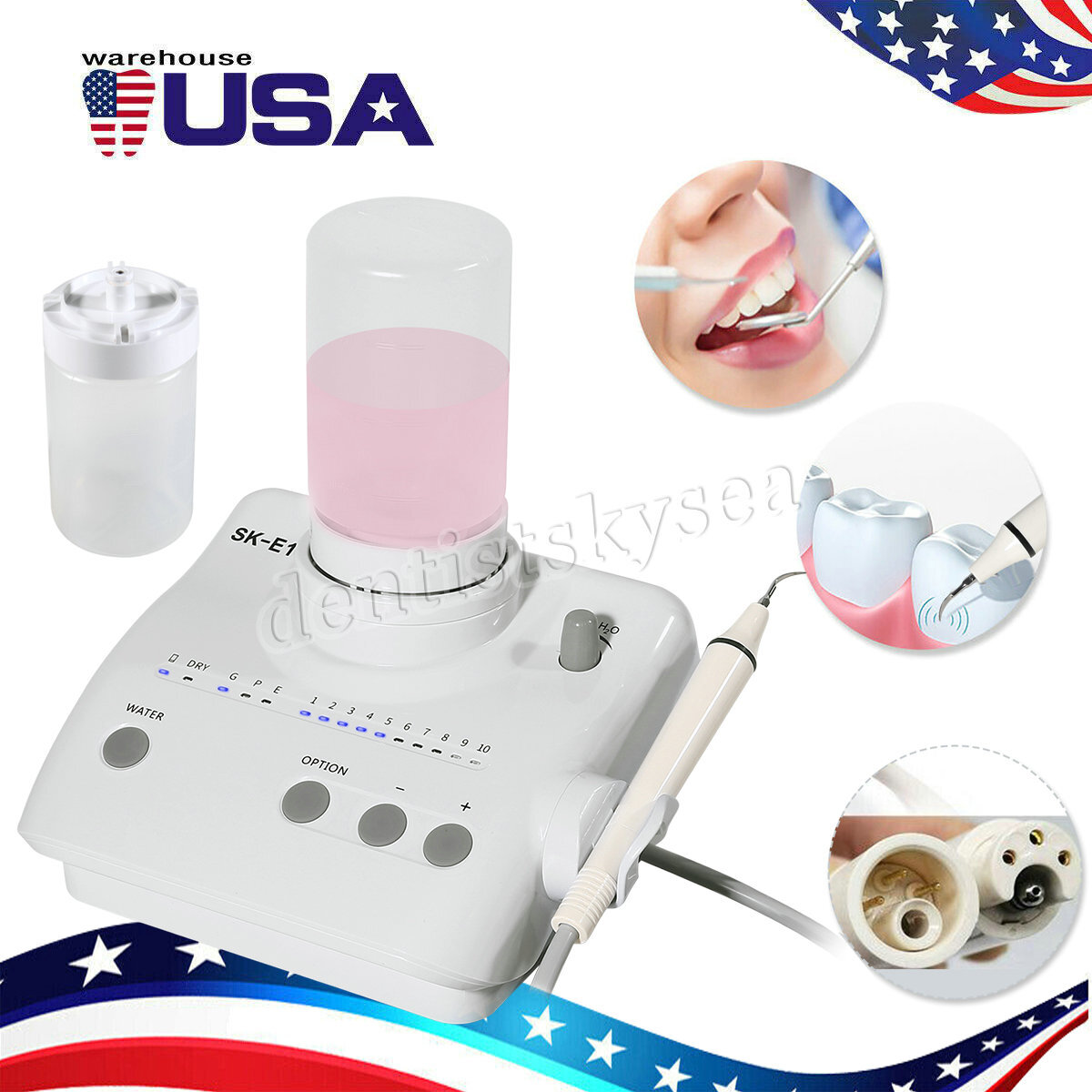 Dental Ultrasonic Scaler Endo Perio Scaling fit EMS SK-E1 FDA +2*Bottles UPS