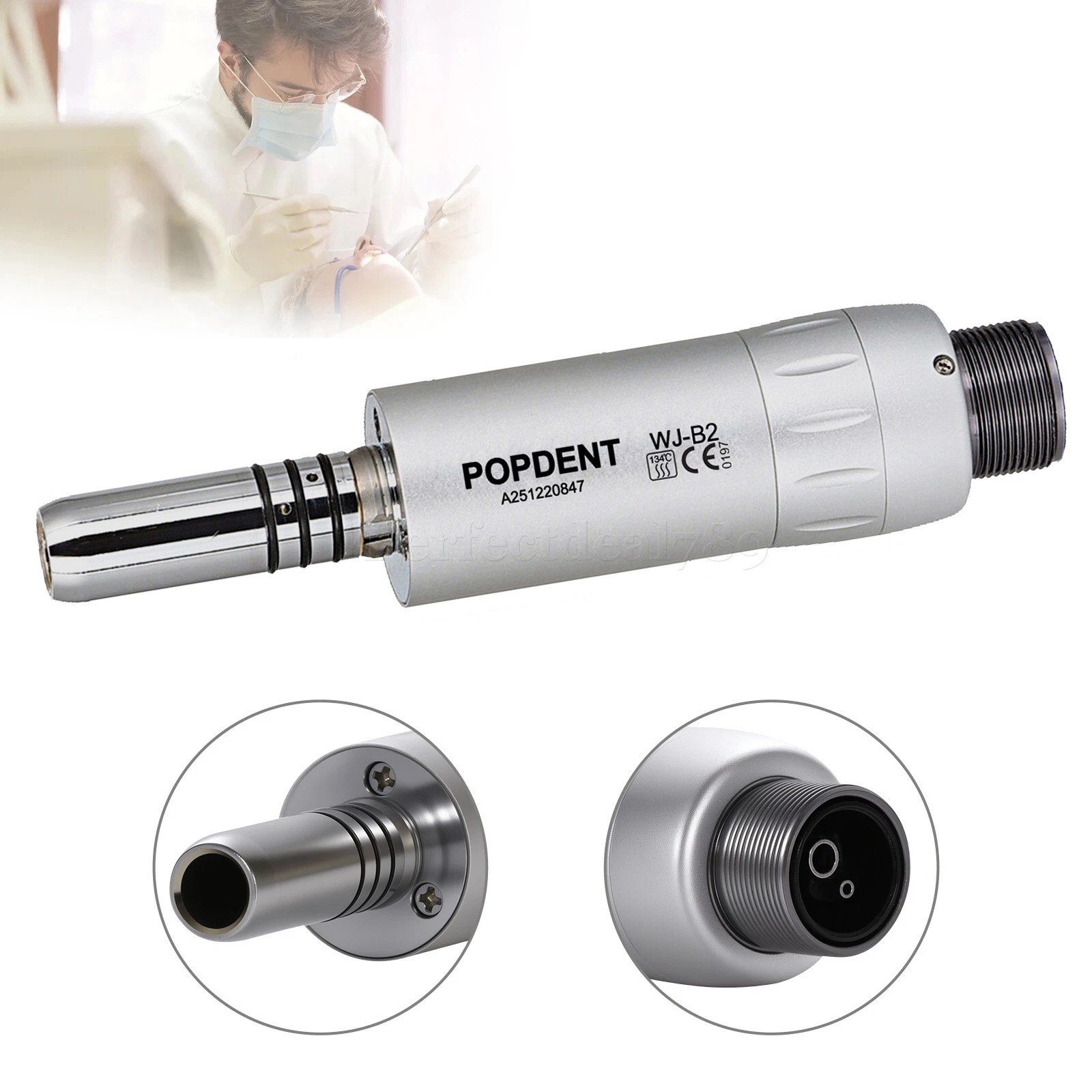 Dental Slow Low Speed Handpiece Push Contra Angle/Air Motor NSK Style 2/4 Holes