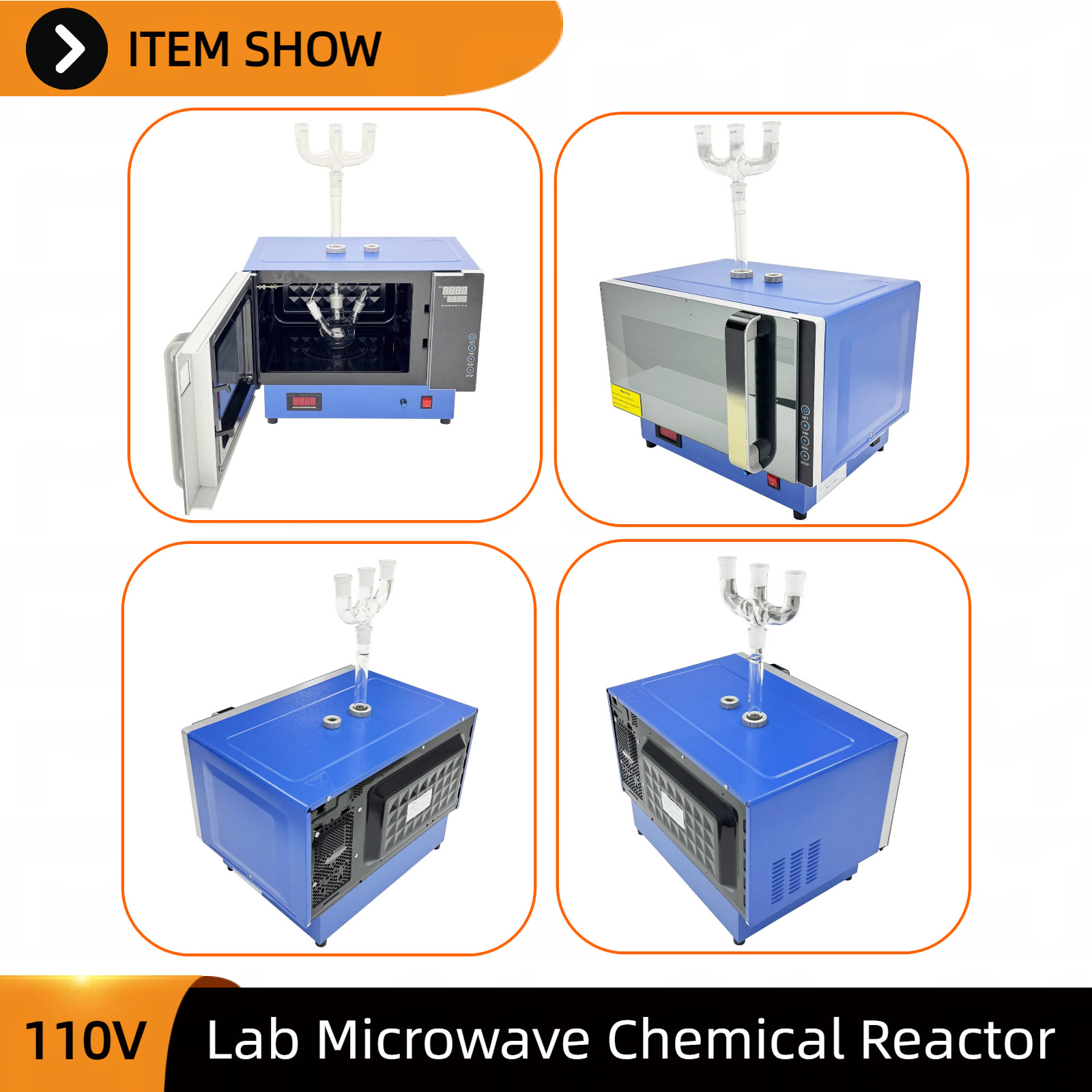 Lab Continuous Microwave Chemical Reactor 110V 30-segment Temperature Control