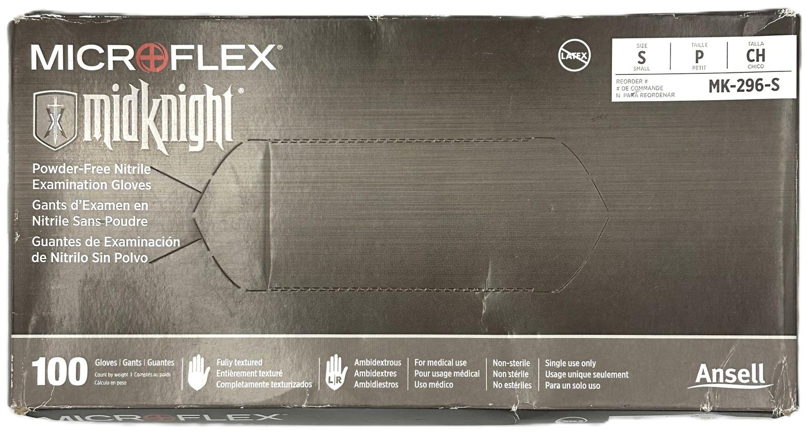 Microflex MidKnight MK-296-S Nitrile Gloves Small 100ct SEE DESCRIPTION
