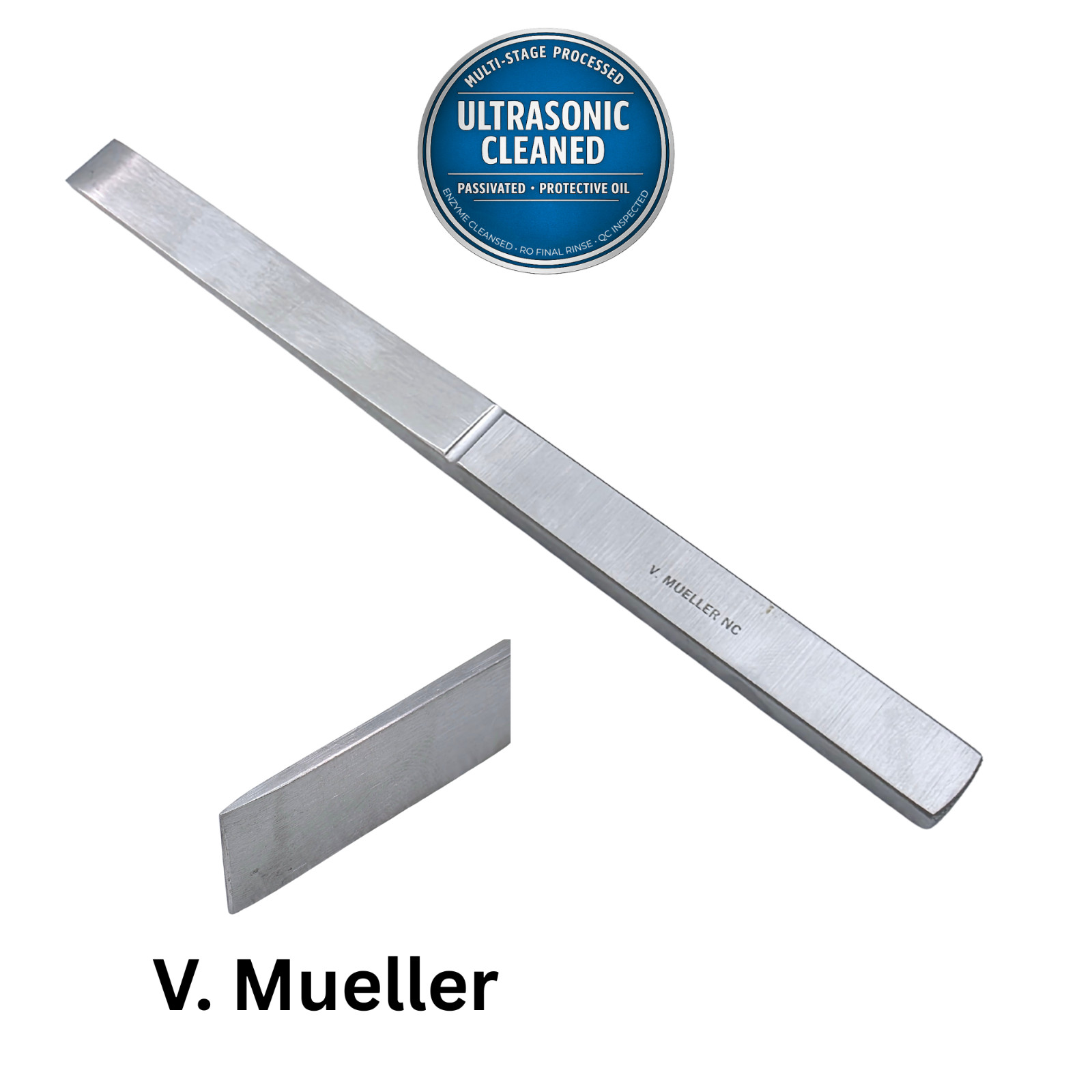 V. Mueller RH1450 Surgical 12mm Osteotome 177mm – Ultrasonic Cleaned