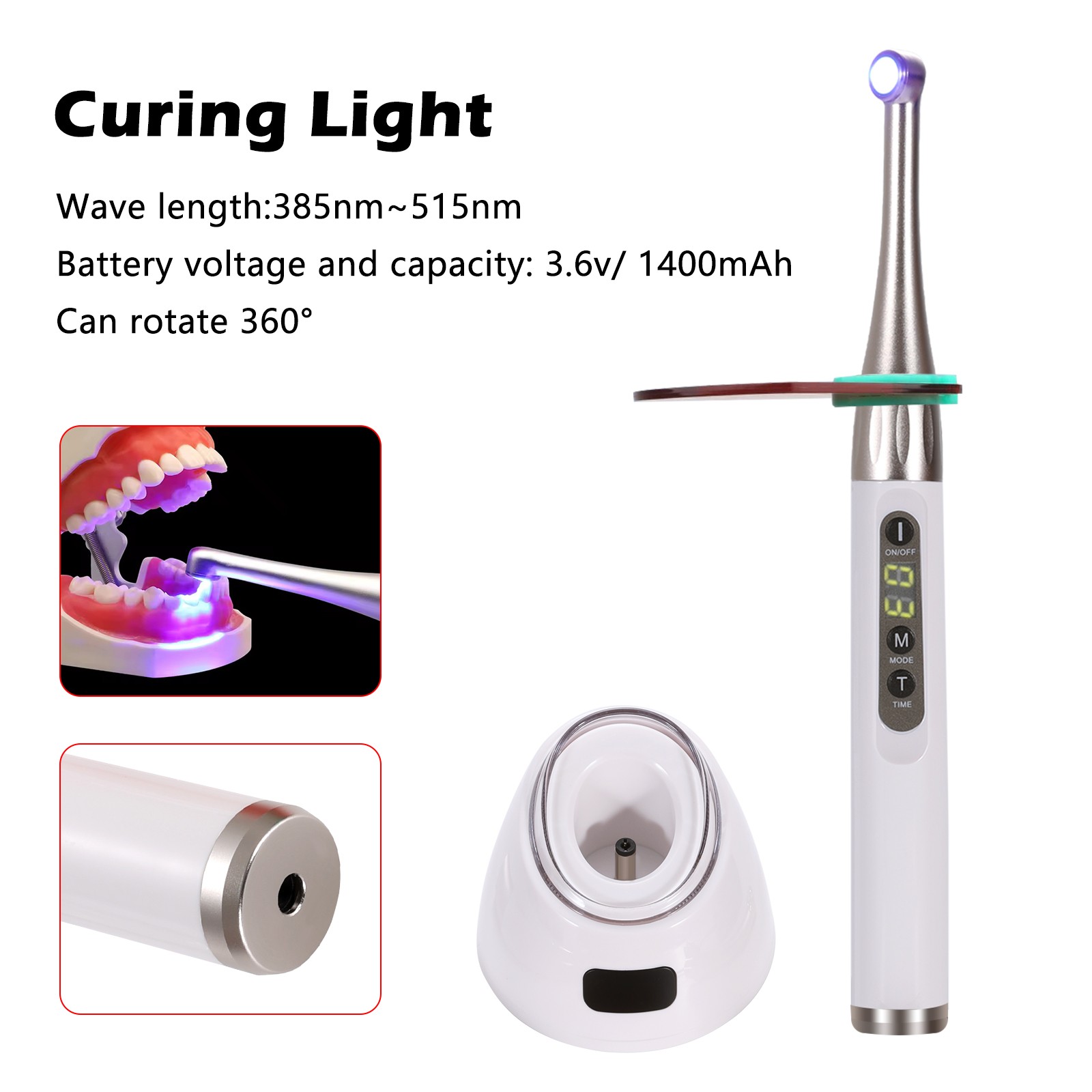 1-5 Dental Woodpecker Style iLED Wireless Curing Light Lamp 1 Sec Cure White sa