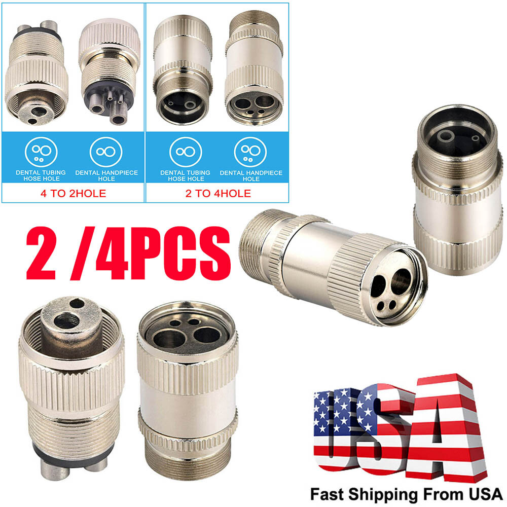 2 to 4 & 4 to 2 Holes Dental Adapter Changer Connector for High Speed Handpiece