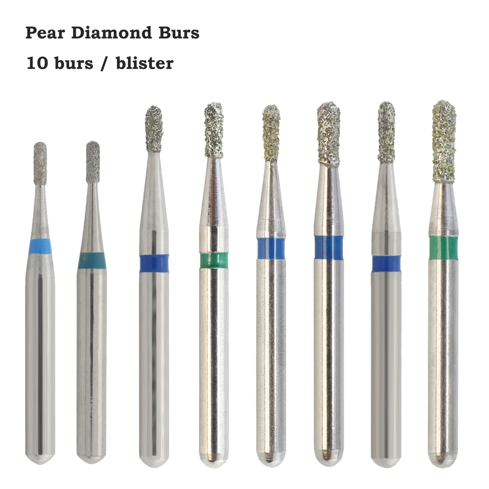 Dental Diamond Bur FG Football Round End Taper Flame Coarse Fine FG High Speed