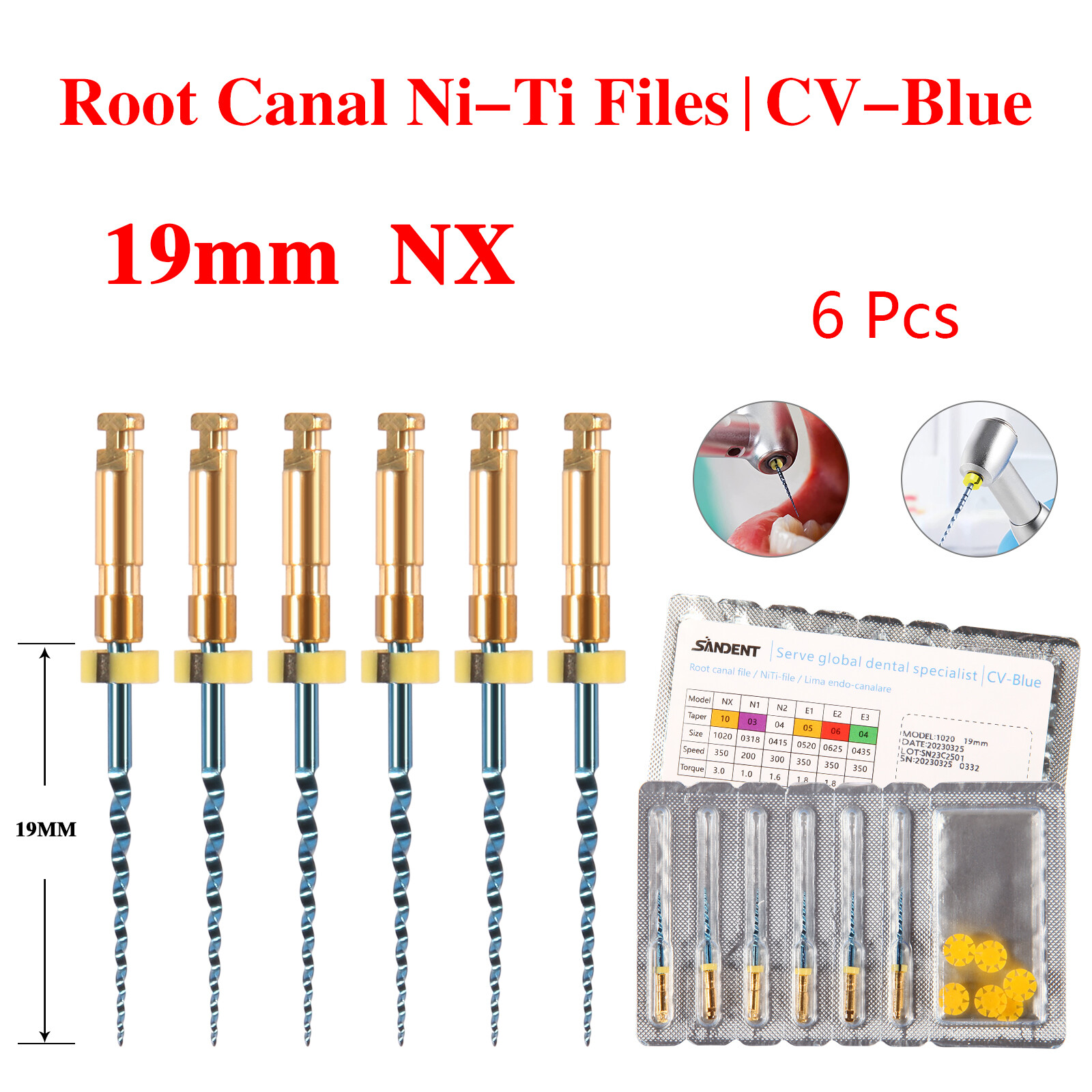dental Rotary Files X-Pro Gold Taper NITI Endodontic Files N1 N2 NX E1 E2 E3